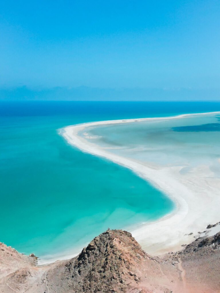 beach drone shot in Socotra