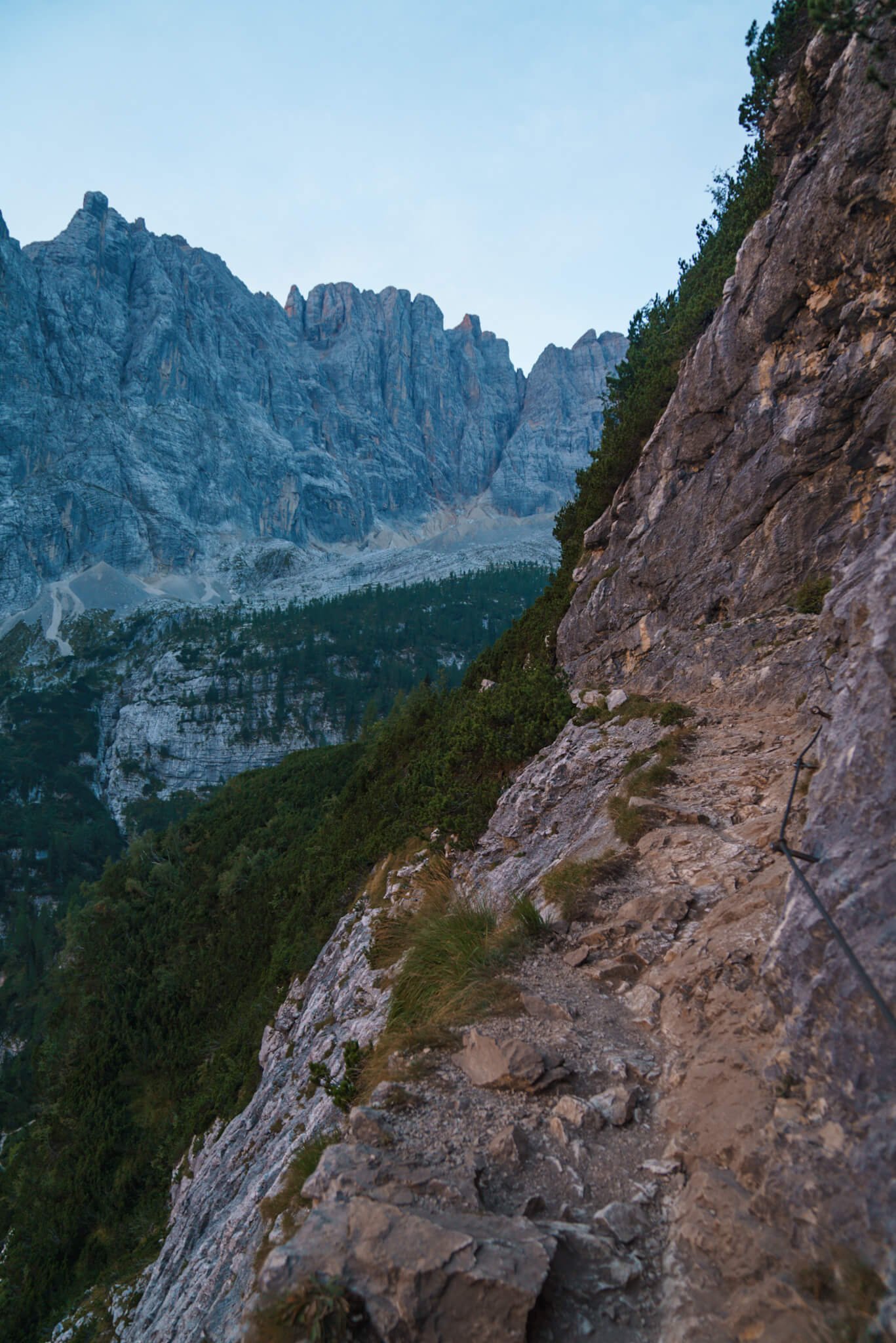 hiking Lago di Sorapis in the Dolomites, Italy