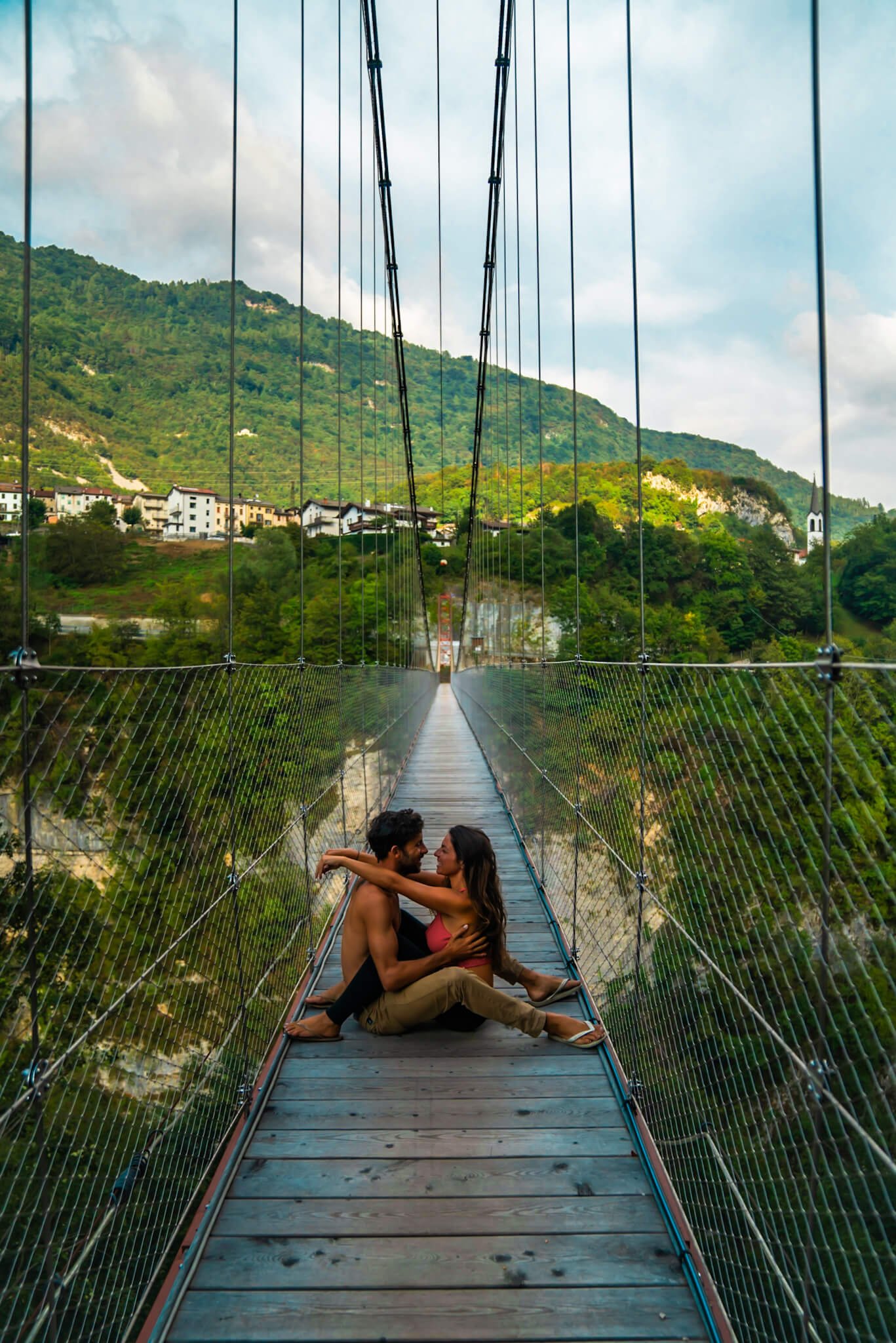 Suspension bridge in Italy