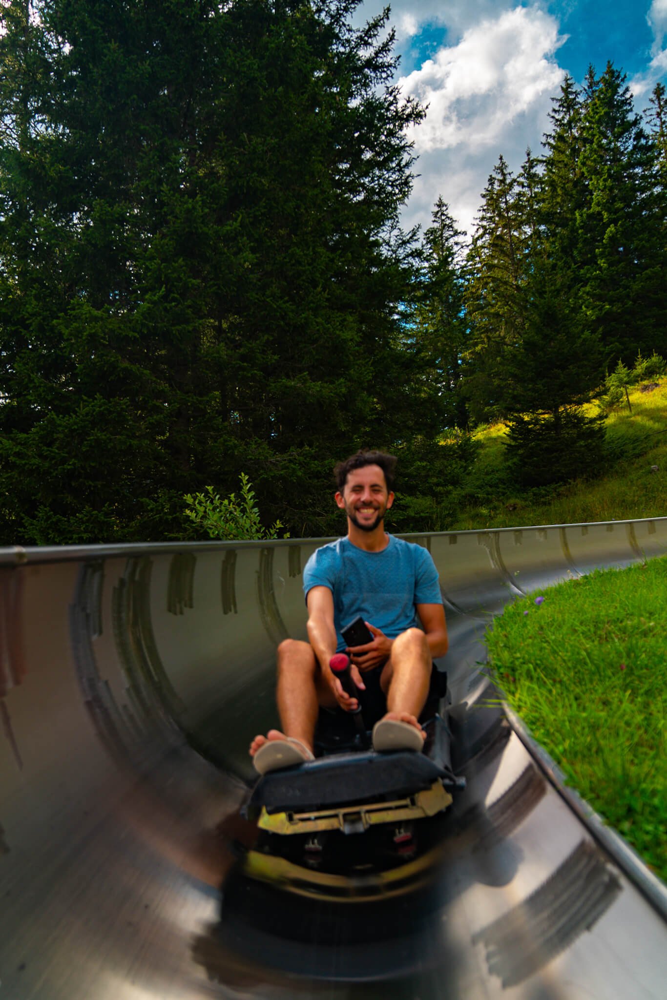 mountain coaster at Oeschinensee in Switzerland