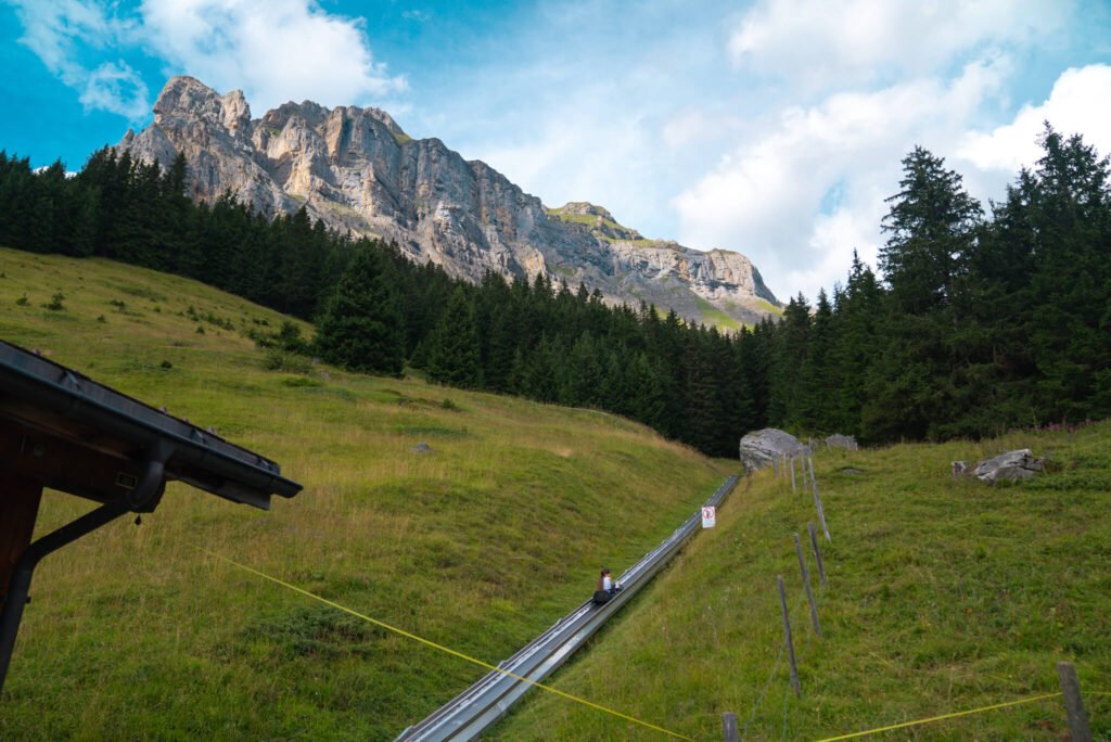 mountain coaster at Oeschinensee in Switzerland