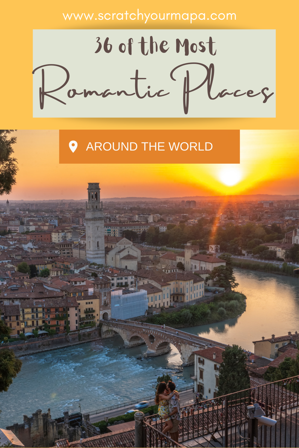 Romantic places to travel in the world pin