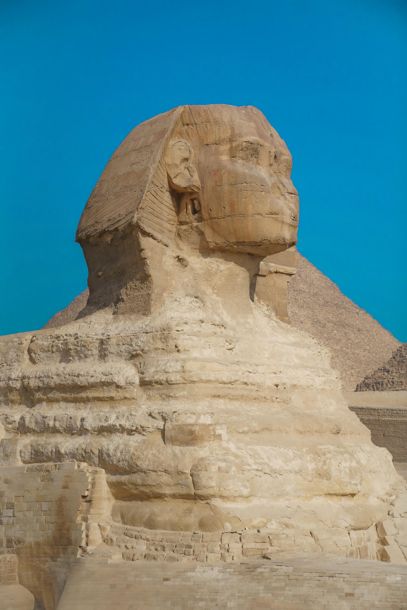 Sphinx, pyramids of Giza in Egypt