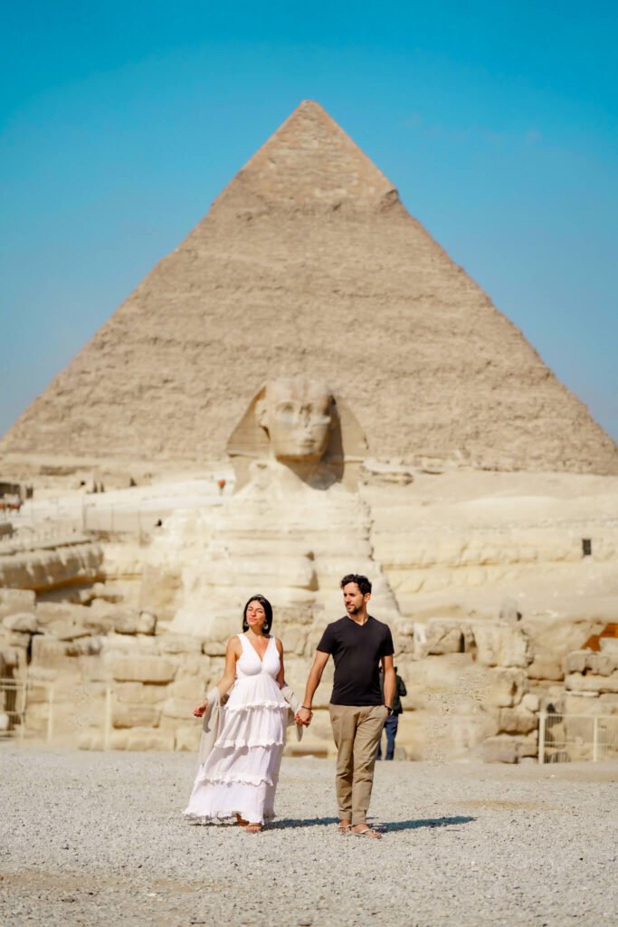 Danni and Fede at the Pyramids of Giza in Egypt