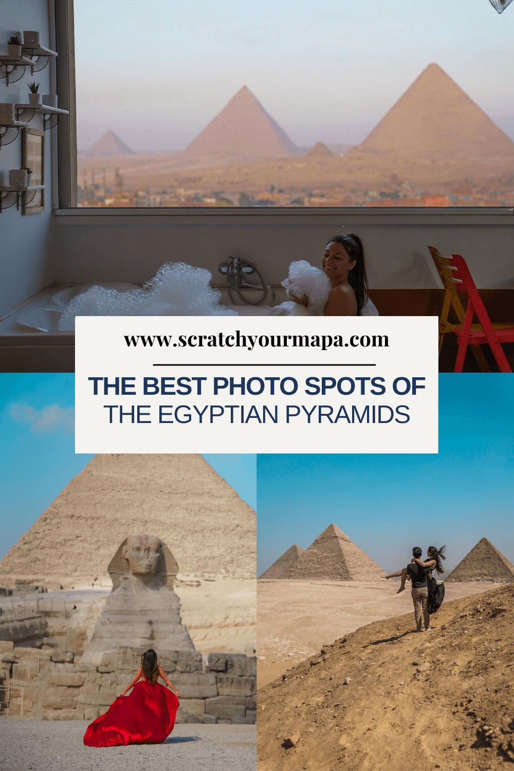 Spots for photos at the Egyptian pyramids pin