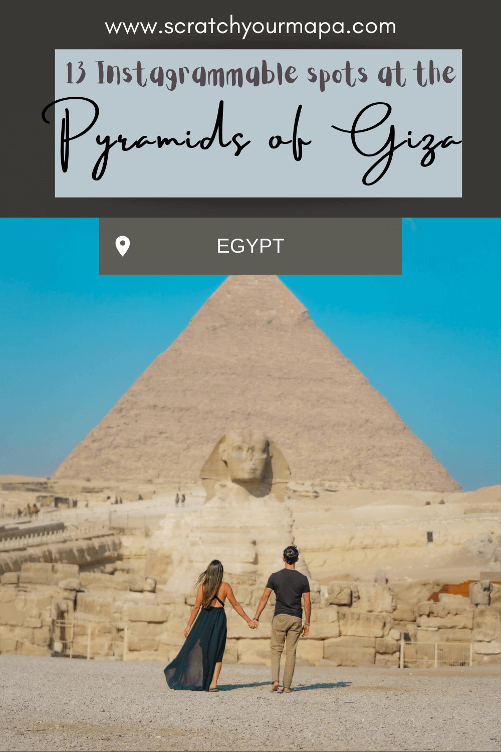 Spots for photos at the Egyptian pyramids pin