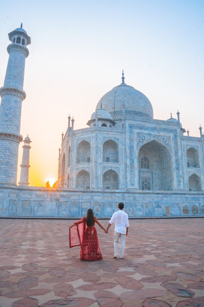 The Ultimate Guide To Visiting The Taj Mahal In 2024 Scratch Your Mapa   Danni And Fede Taj Mahal 683x1024 