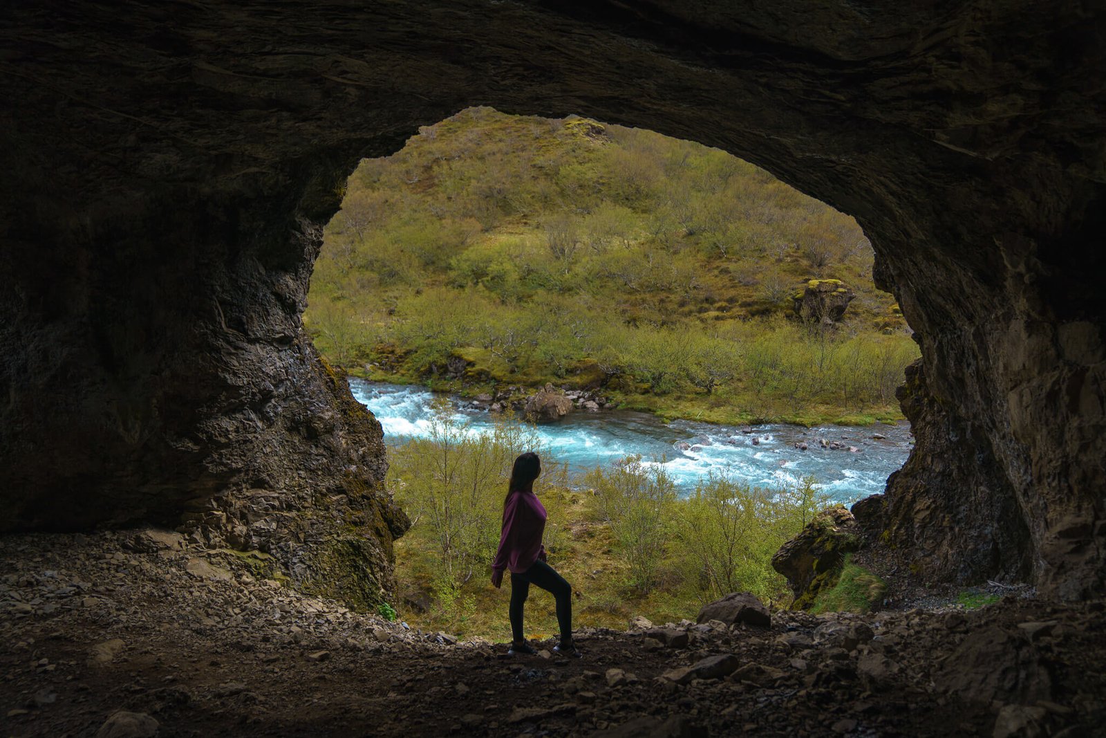 cave at Glymur waterfall