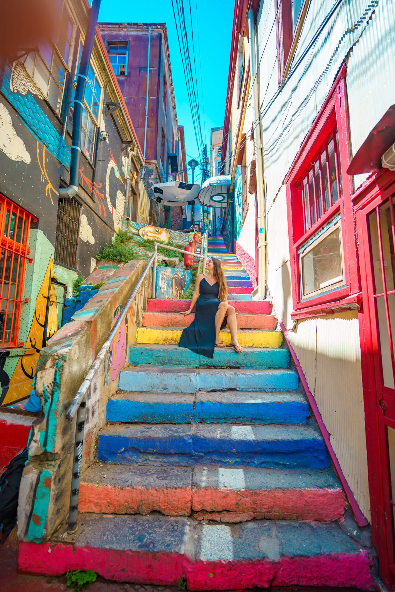 rainbow stairs in Valparaiso