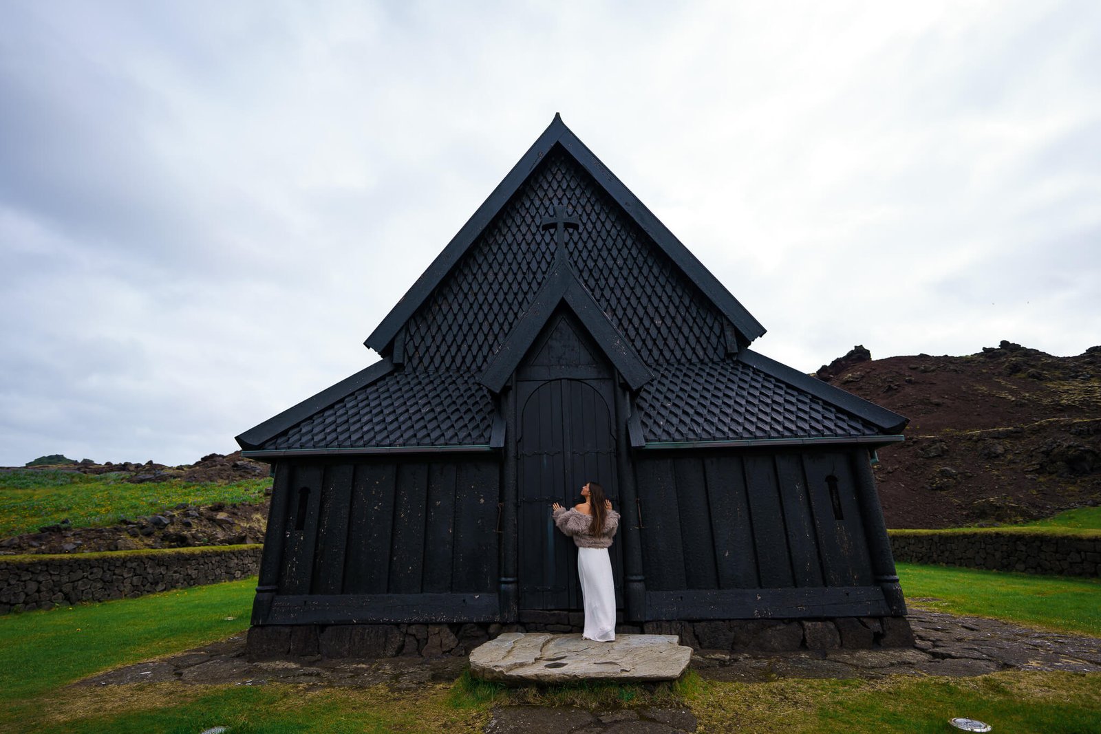 black church, Westman islands in Iceland