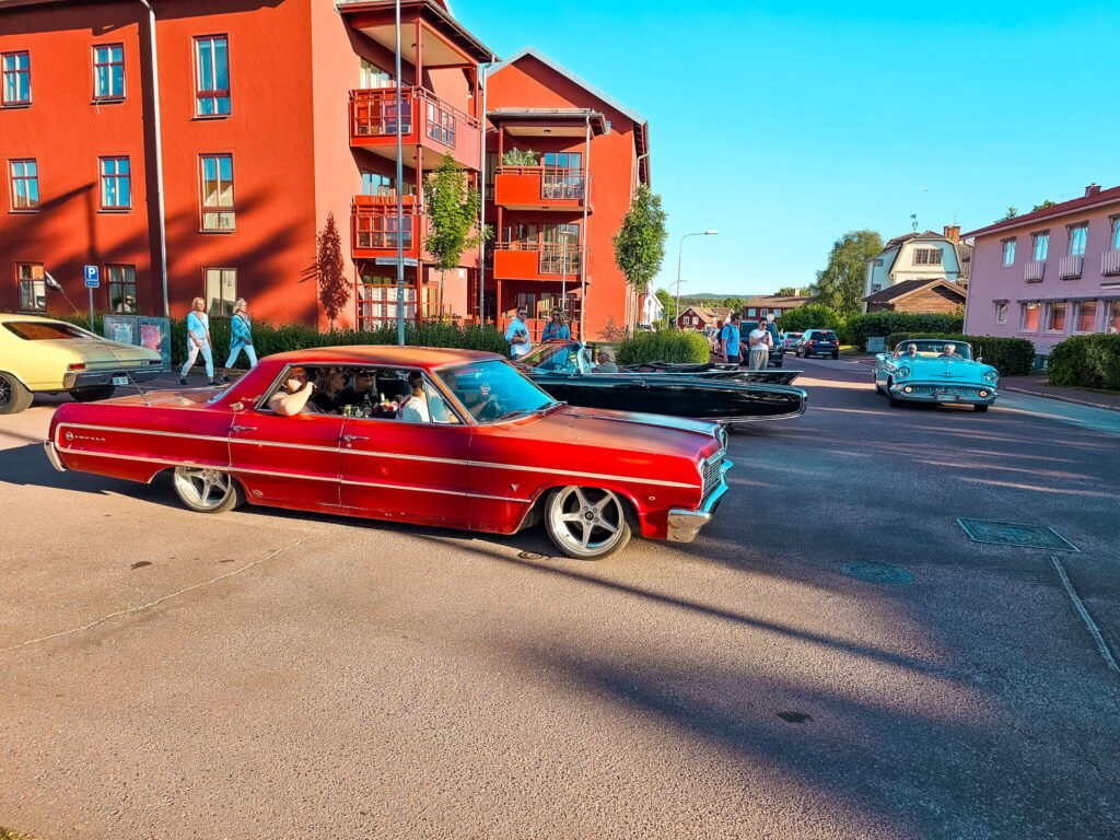 cars in Sweden during Midsummer