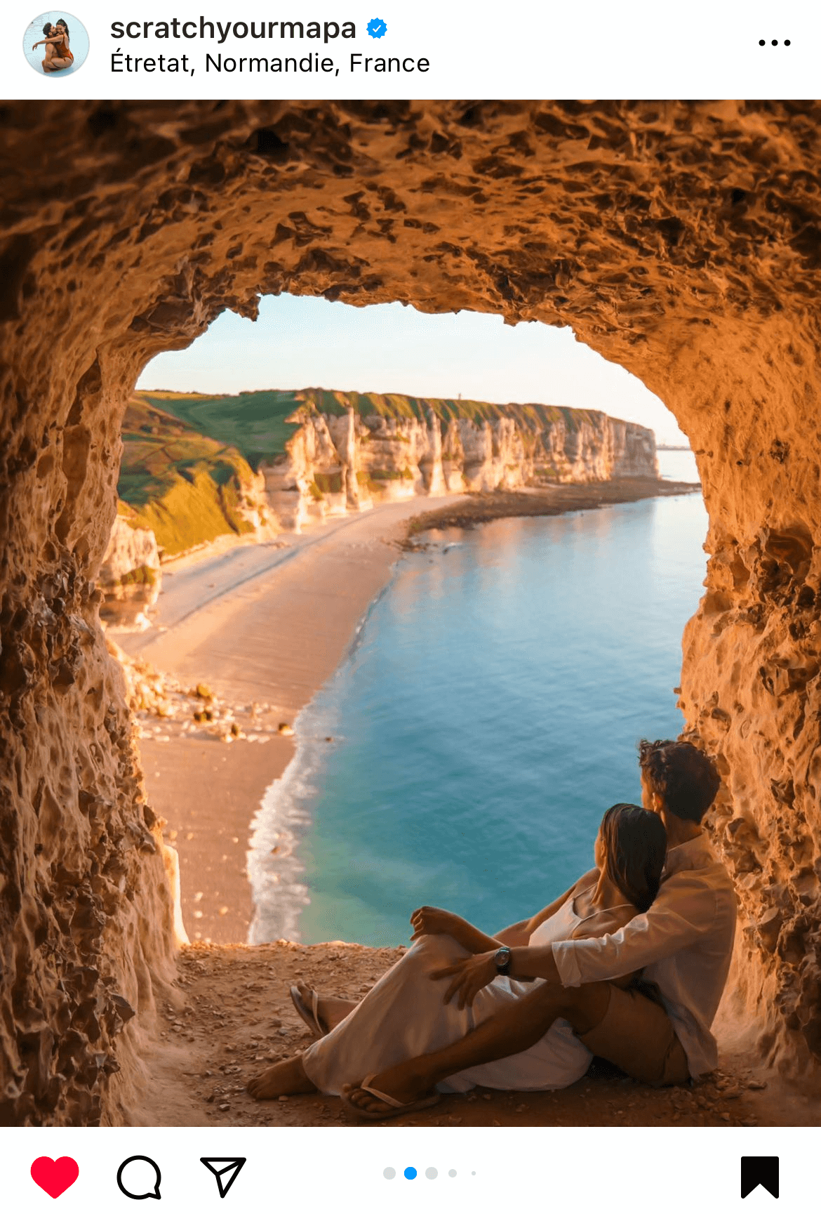 cave at the cliffs of Etretat, France