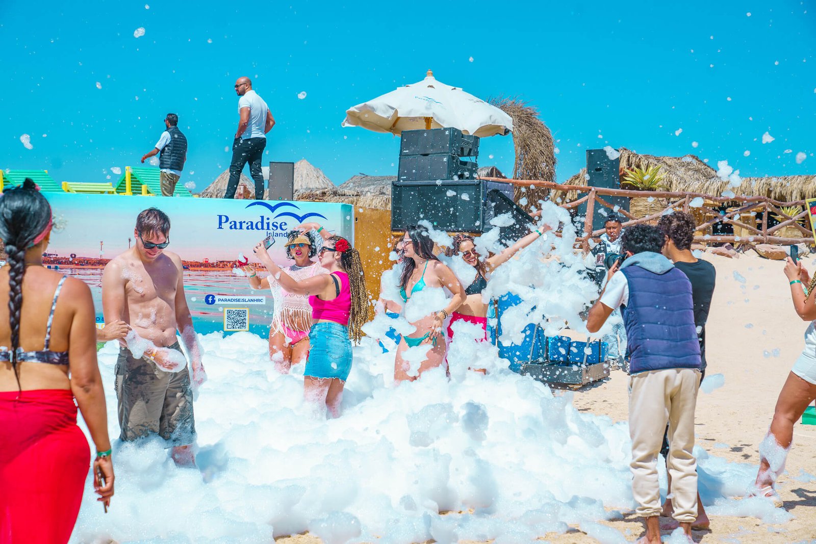 foam party at Paradise Island, best beaches in Hurghada