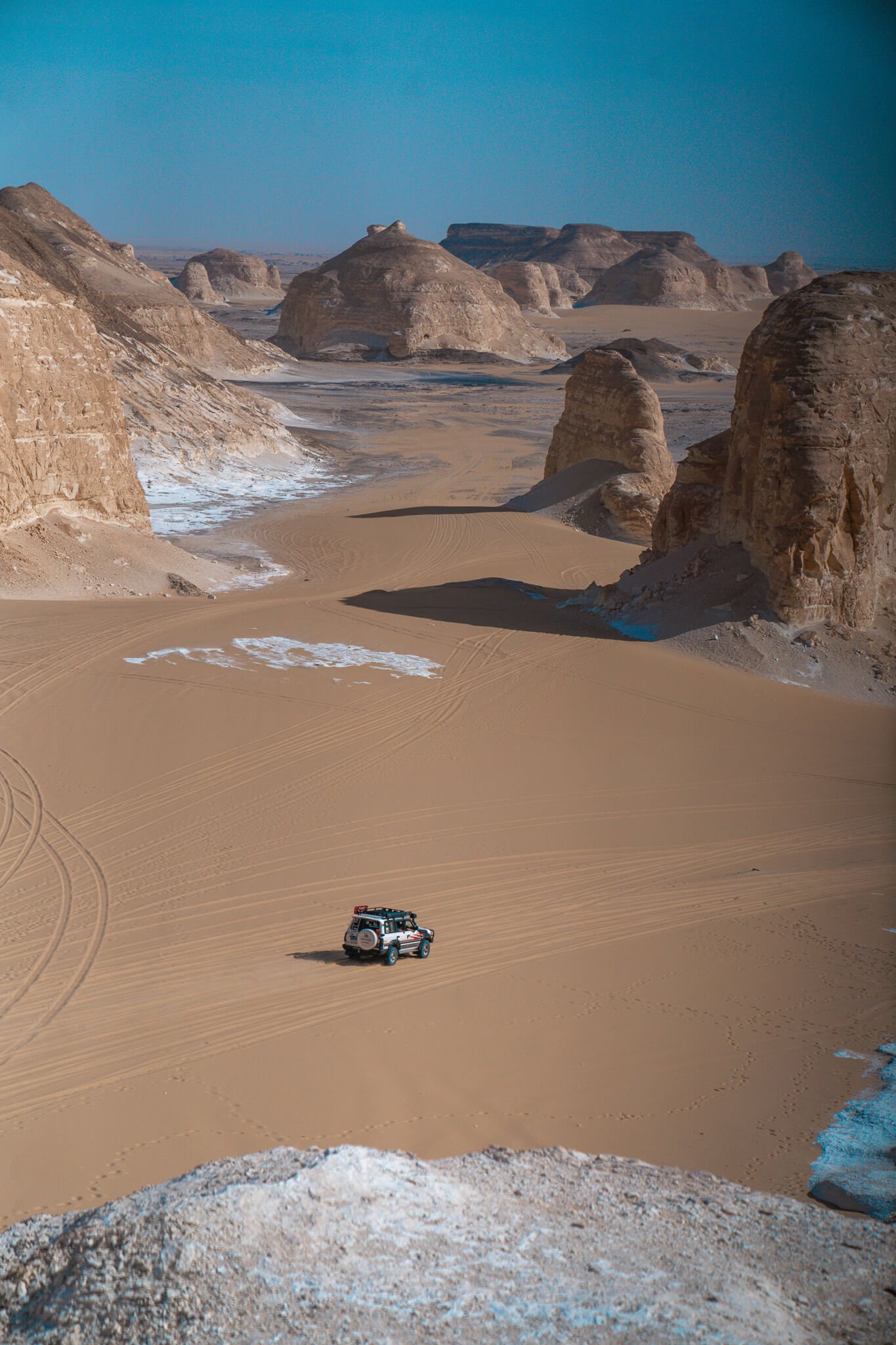 driving in the White Desert, Egypt