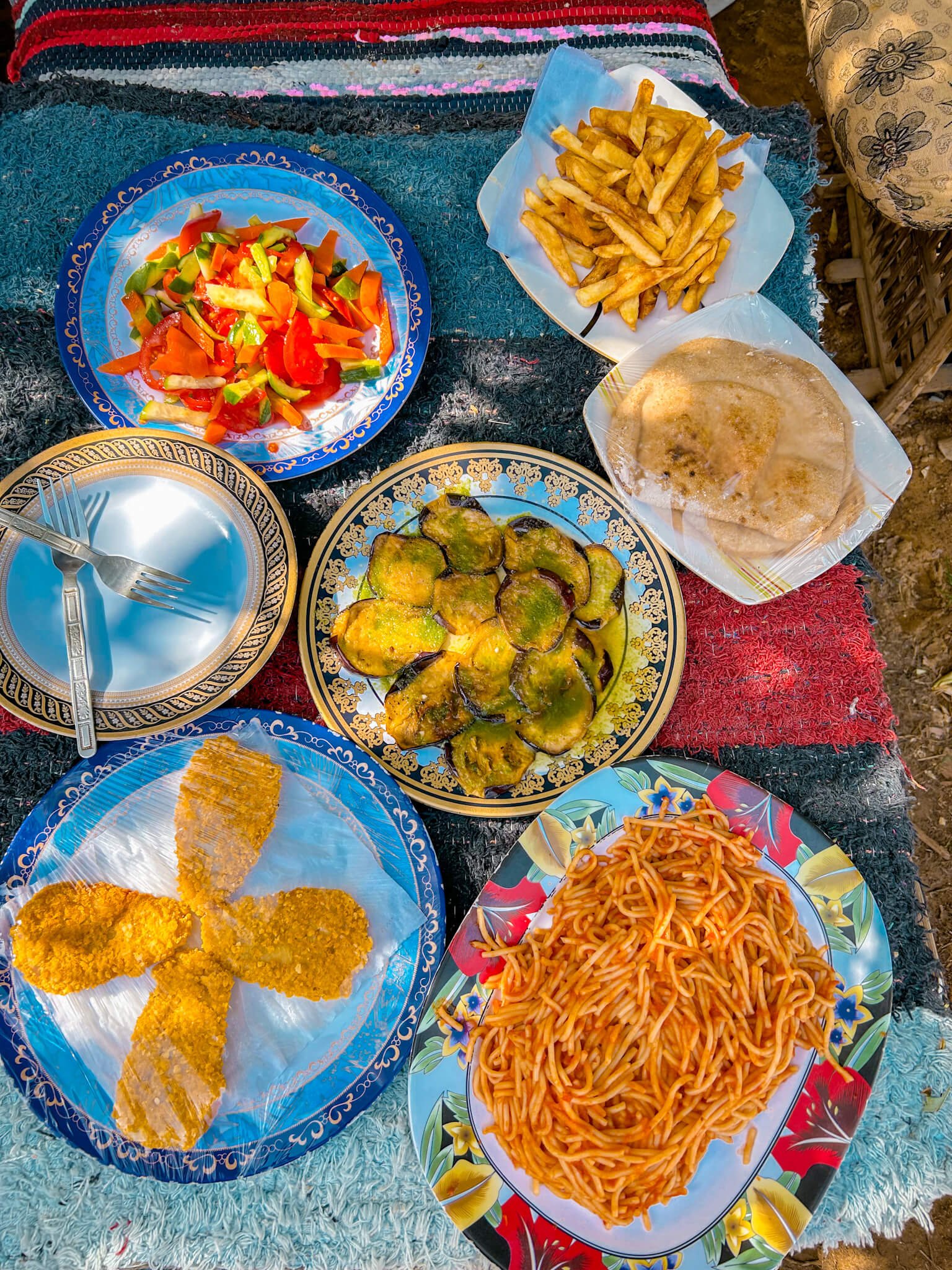 lunch at the white desert in Egypt