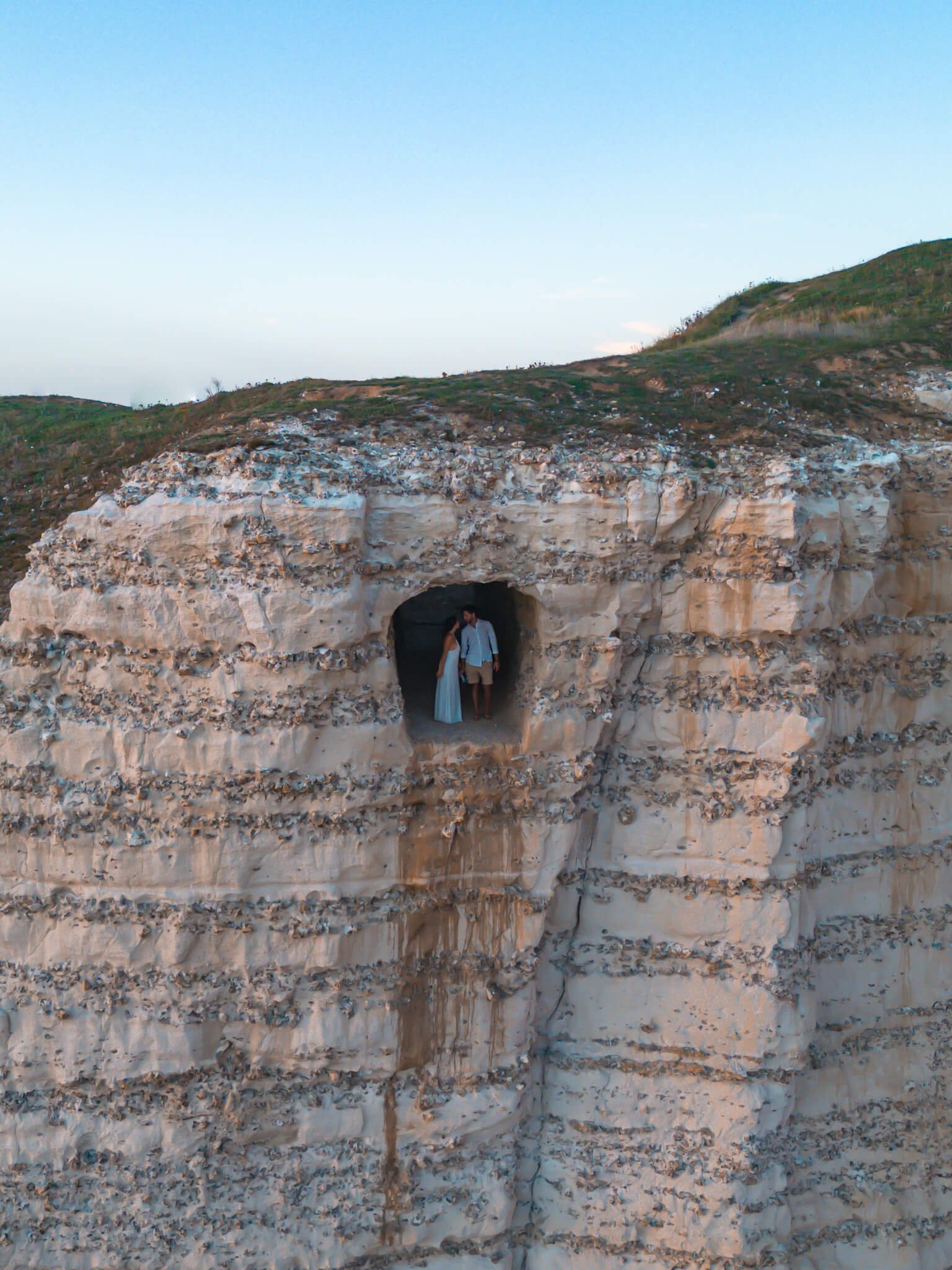 secret cave at the Cliffs of Etretat in France