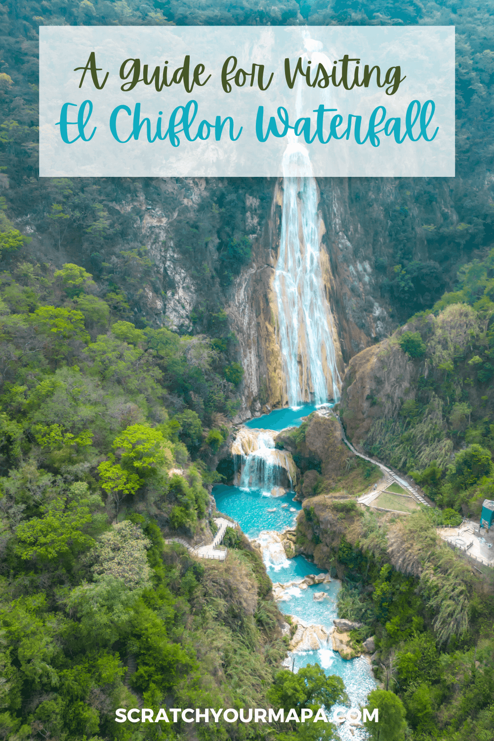 El Chiflon waterfalls in Chiapas travel guide pin