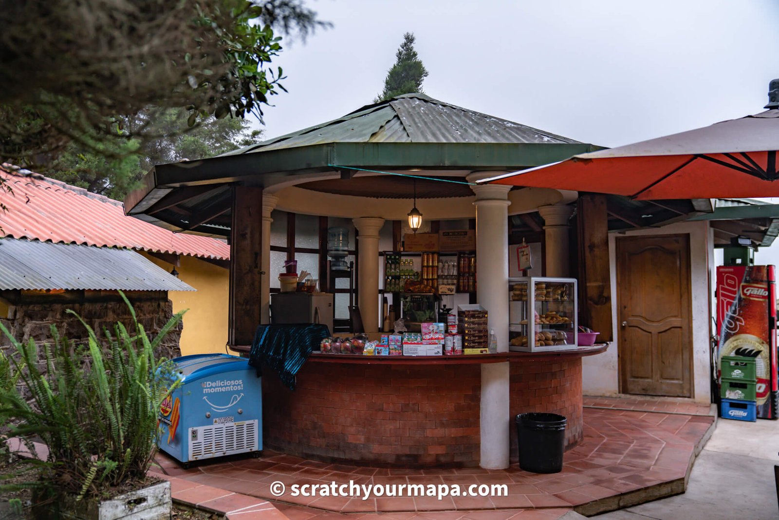 restaurant at Fuentes Georginas hot springs in Guatemala