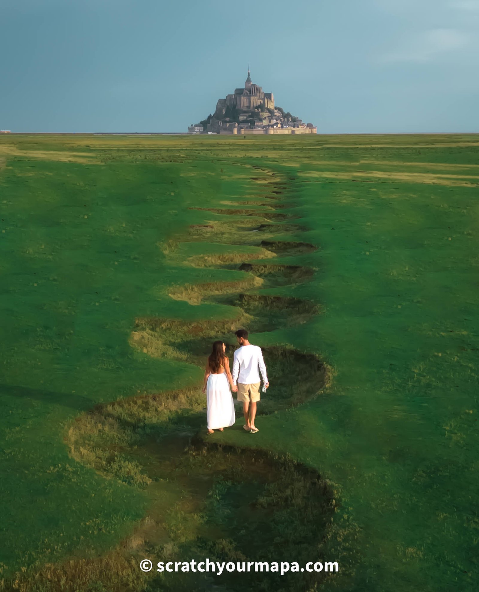 meandors of Mont-Saint-Michel in France