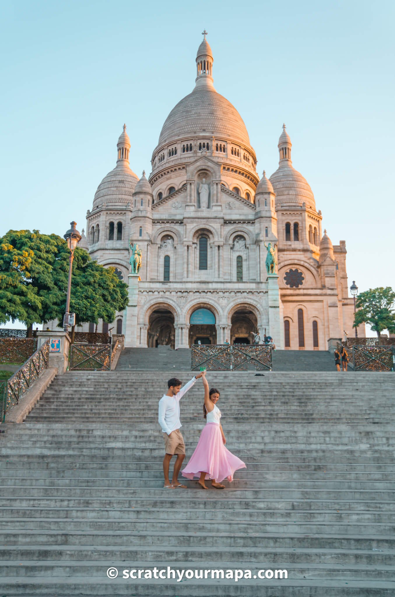 stairs in front of the Sacre Coeur, best photo spots in Paris, France