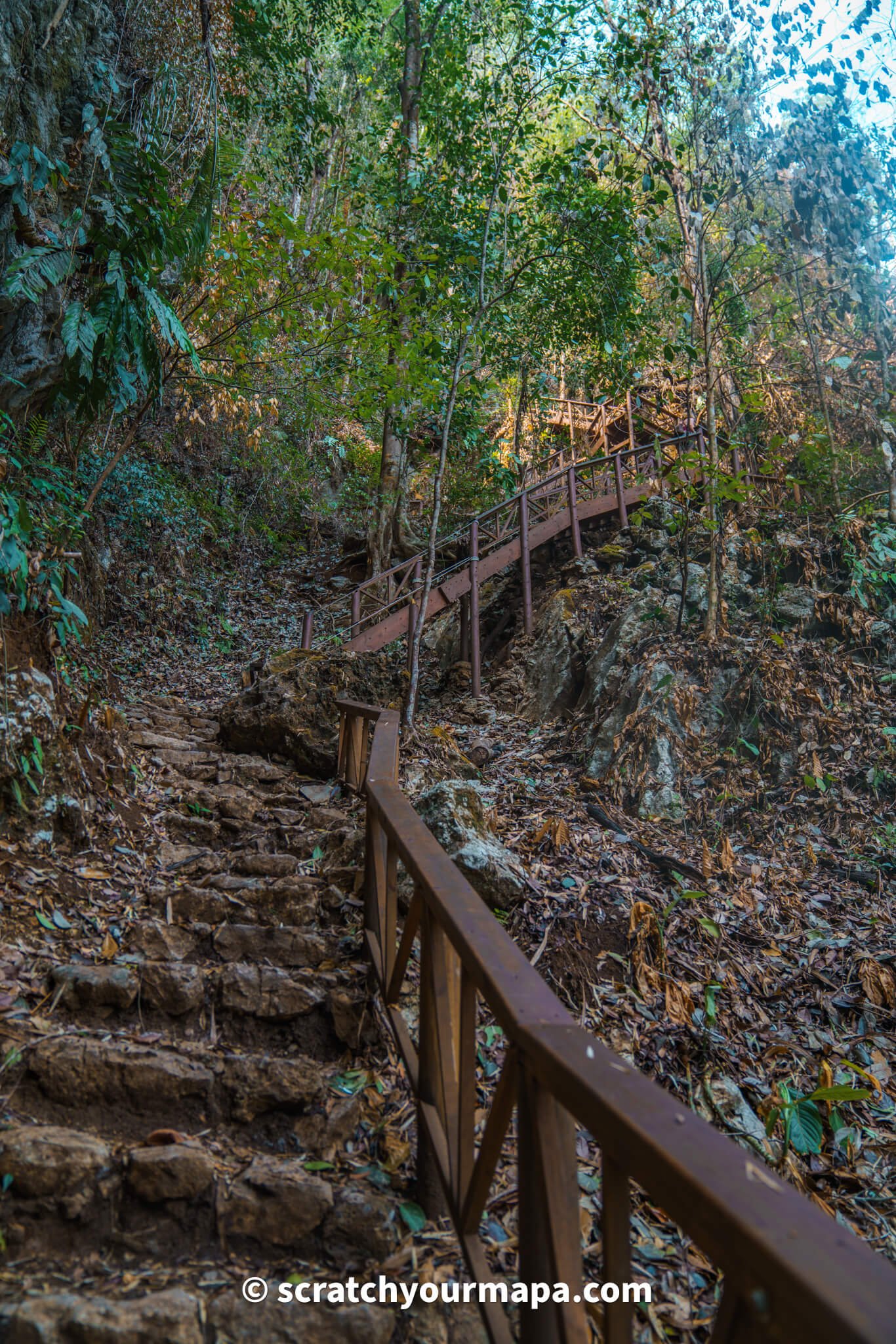 stairs to the viewpoint at Semuc Champey, Guatemala