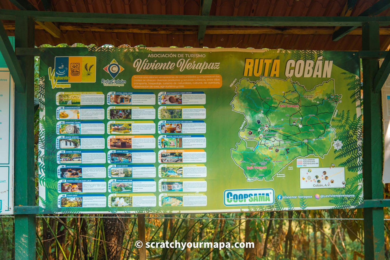 Map of Semuc Champey in Guatemala