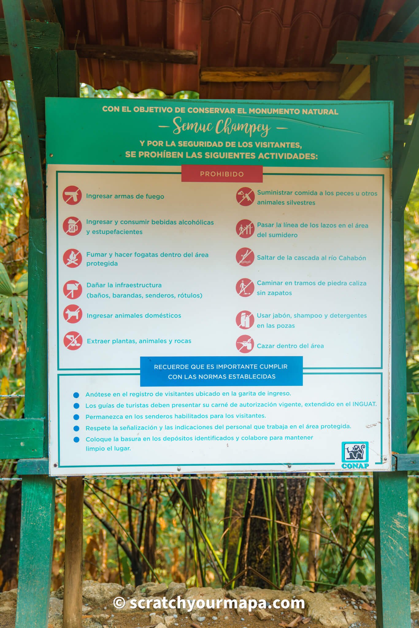 rules at Semuc Champey Guatemala