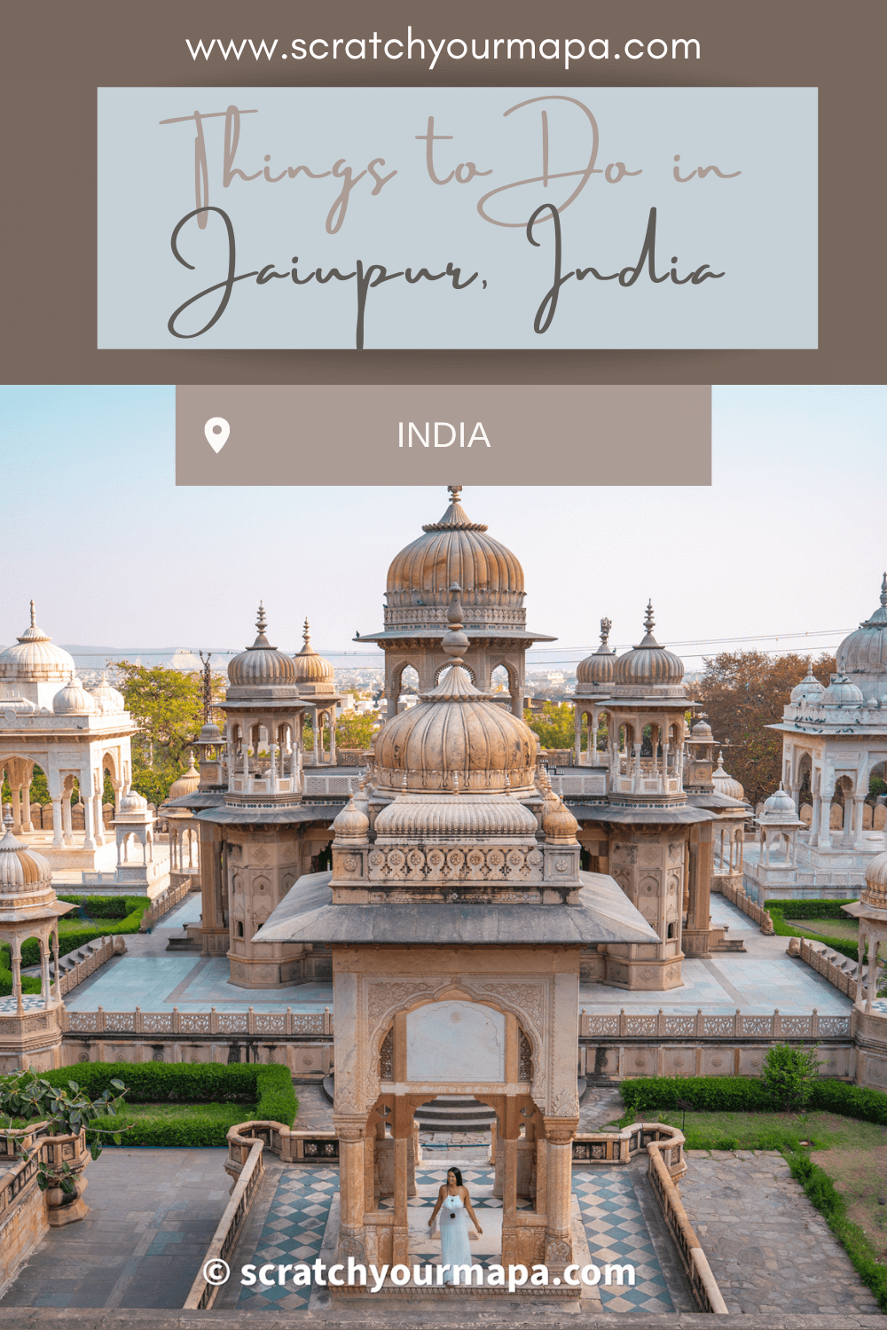 Jaipur, the pink city in India travel guide pin