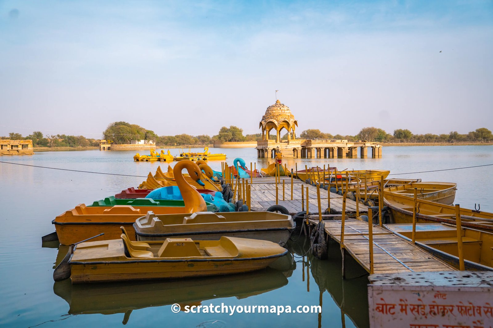 boat ride at Gadisar lake in Jaisalmer, the golden city of India