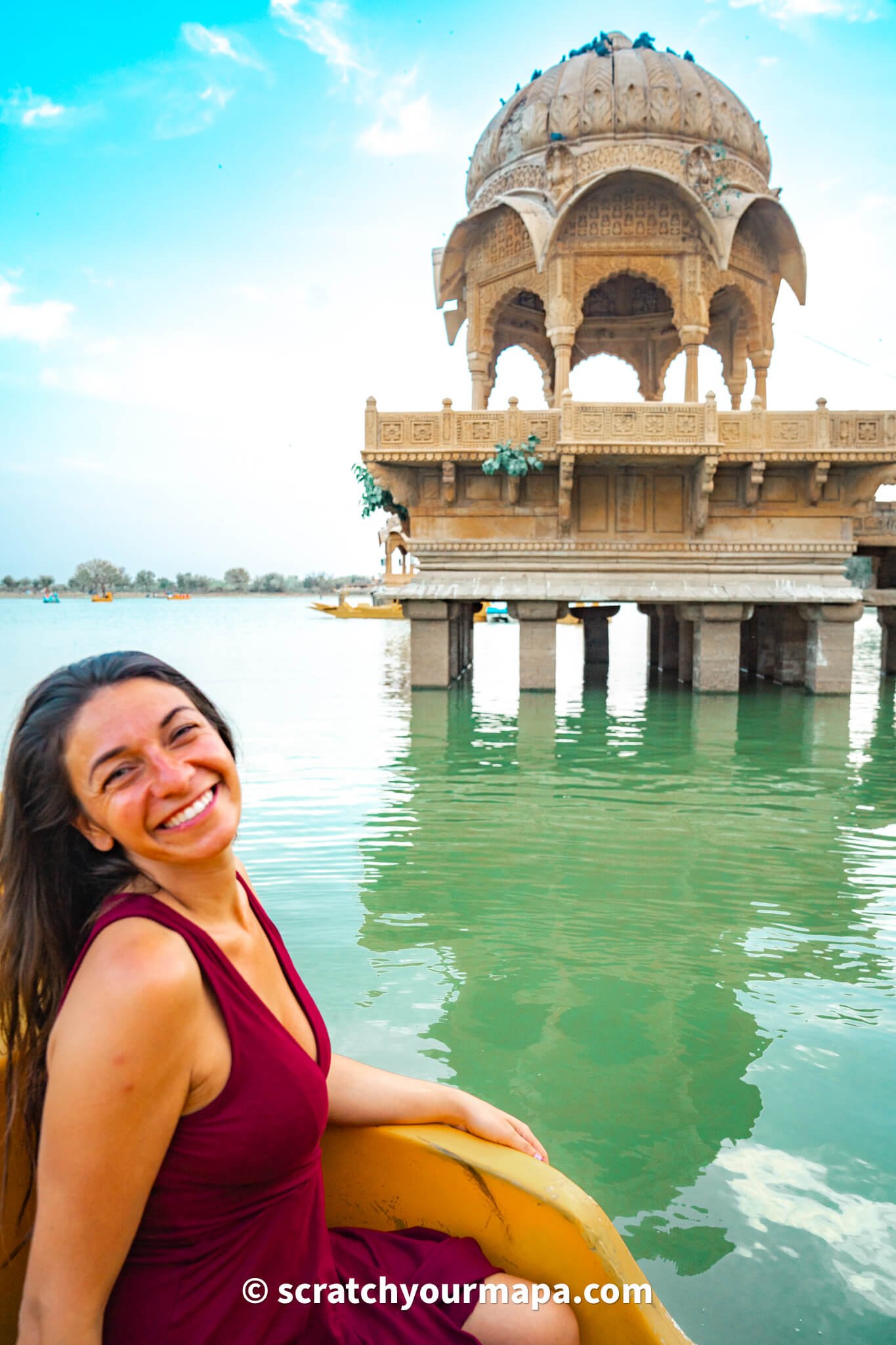 boat ride at Gadisar lake in Jaisalmer, the golden city of India