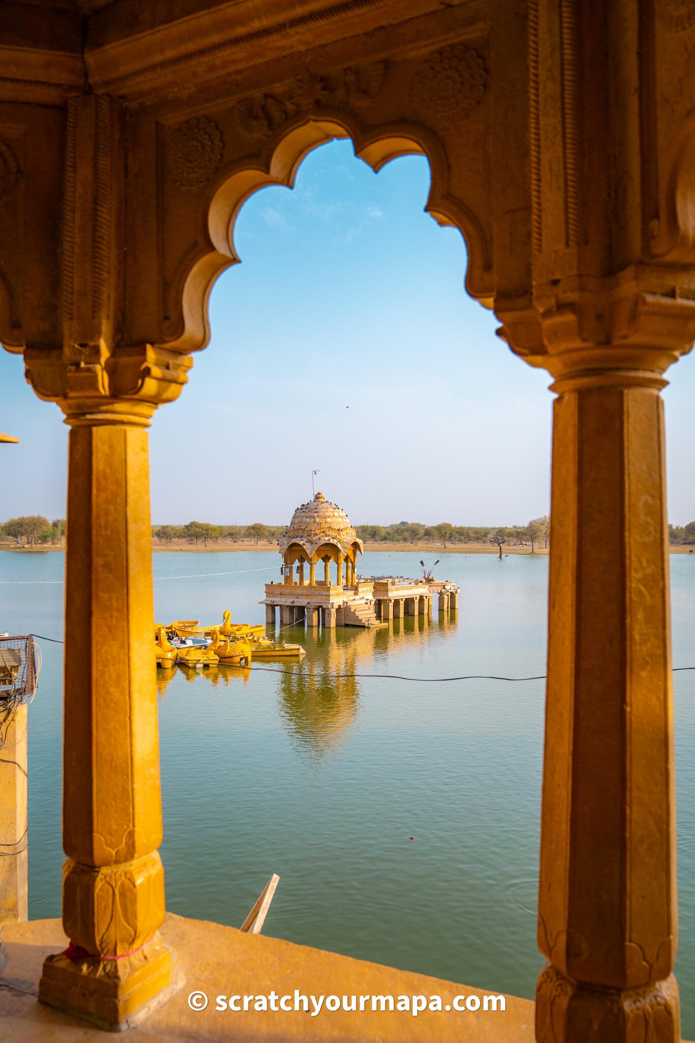 boat ride at Gadisar lake in Jaisalmer, the golden city of India