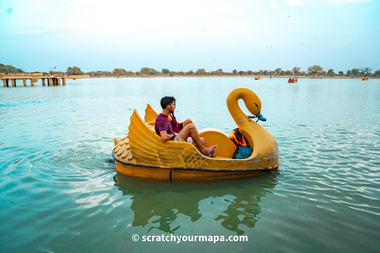 boat ride at Gadisar lake in Jaisalmer, the golden city of India