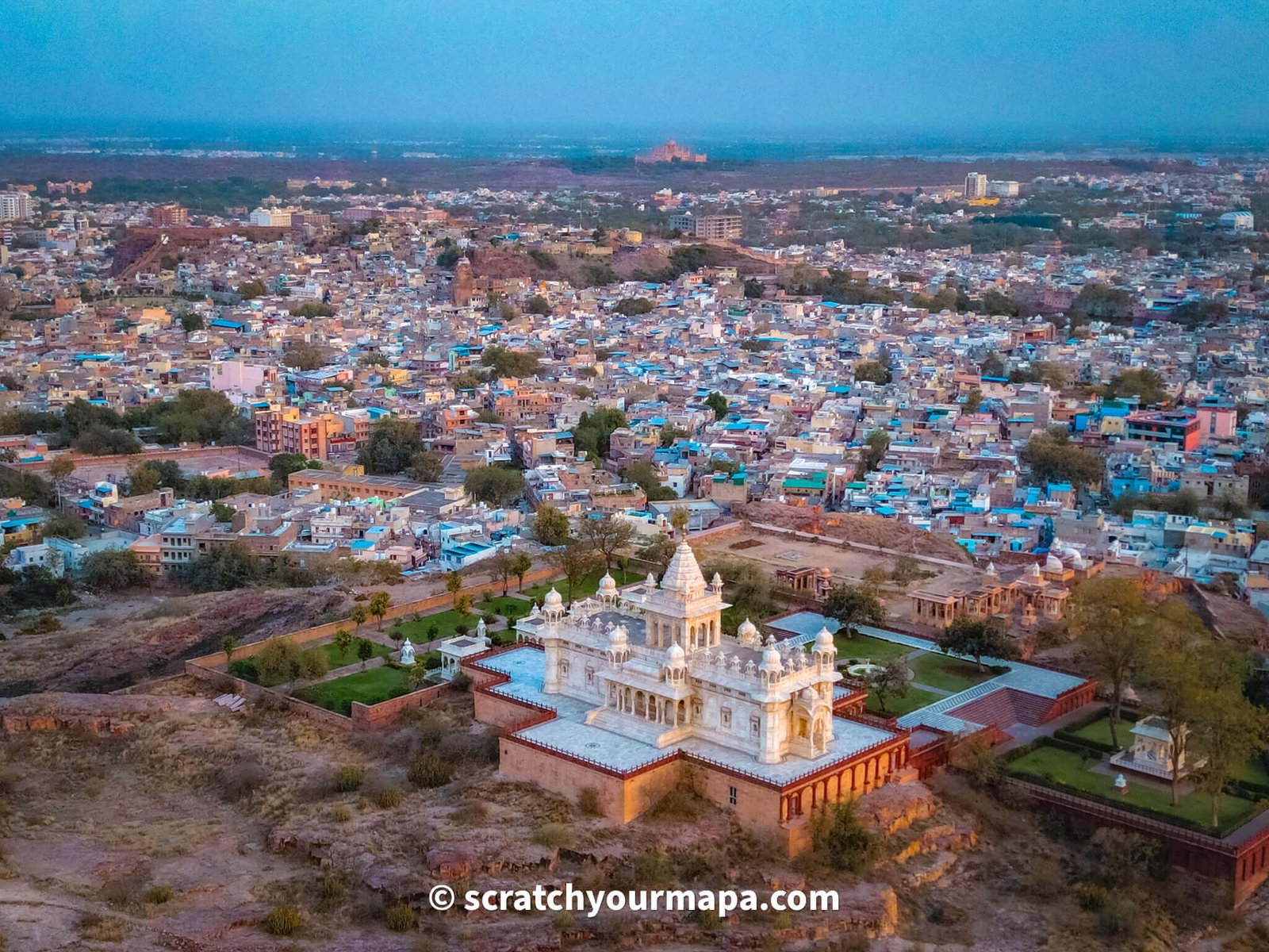 drone shot in Jodhpur, India