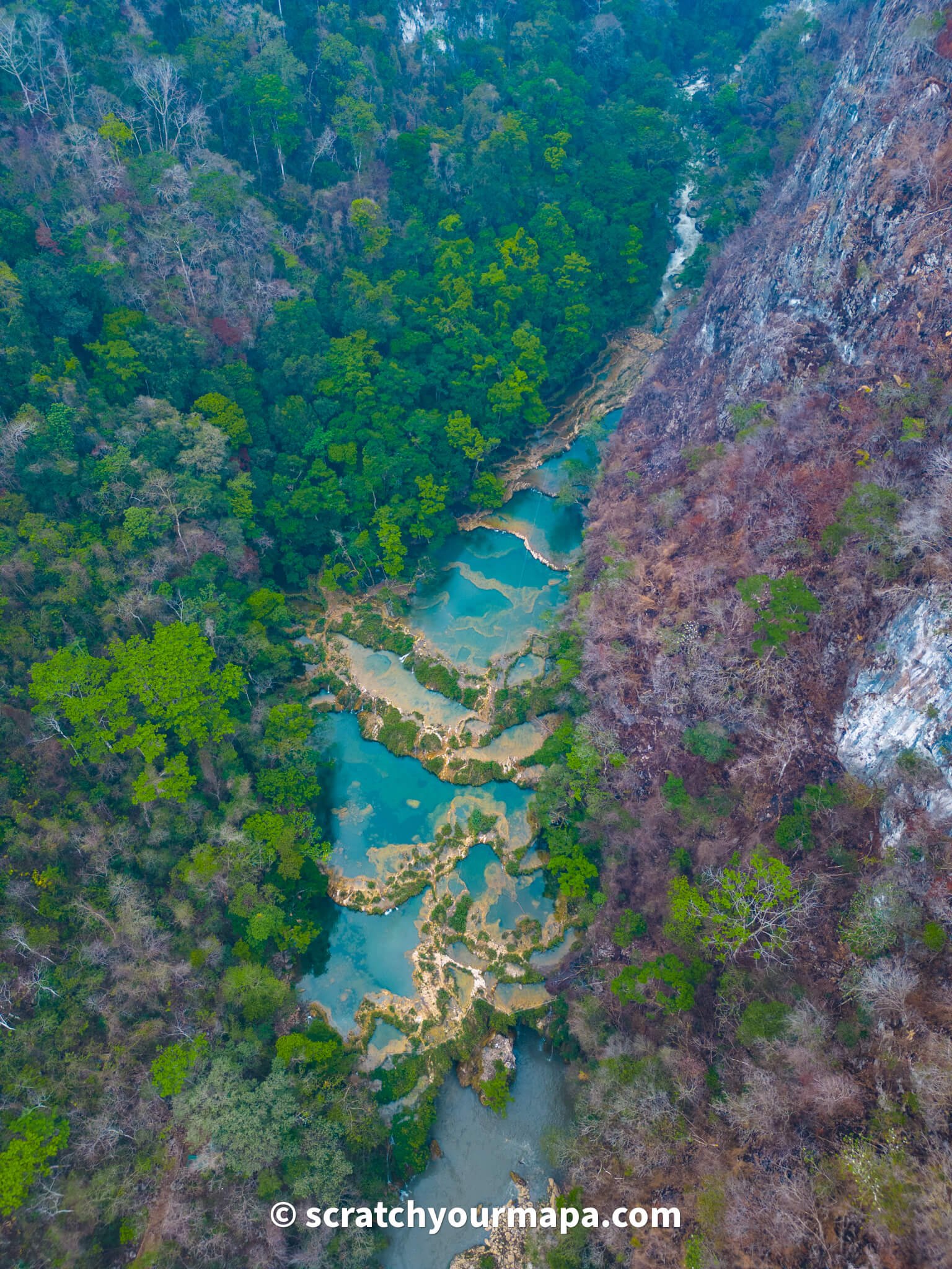 Semuc Champey in Guatemala drone shot