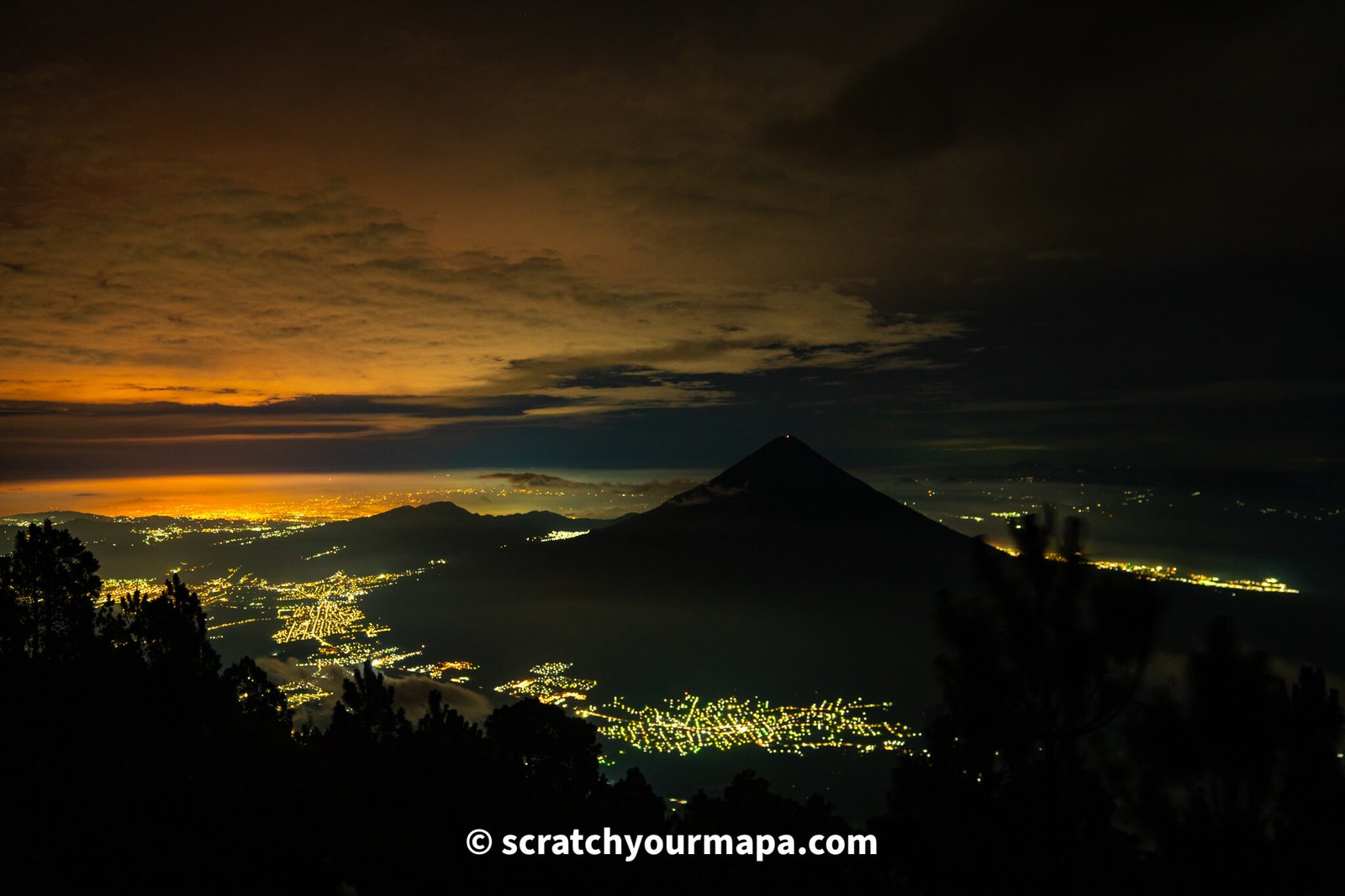 Acatenango volcano hike at sunrise