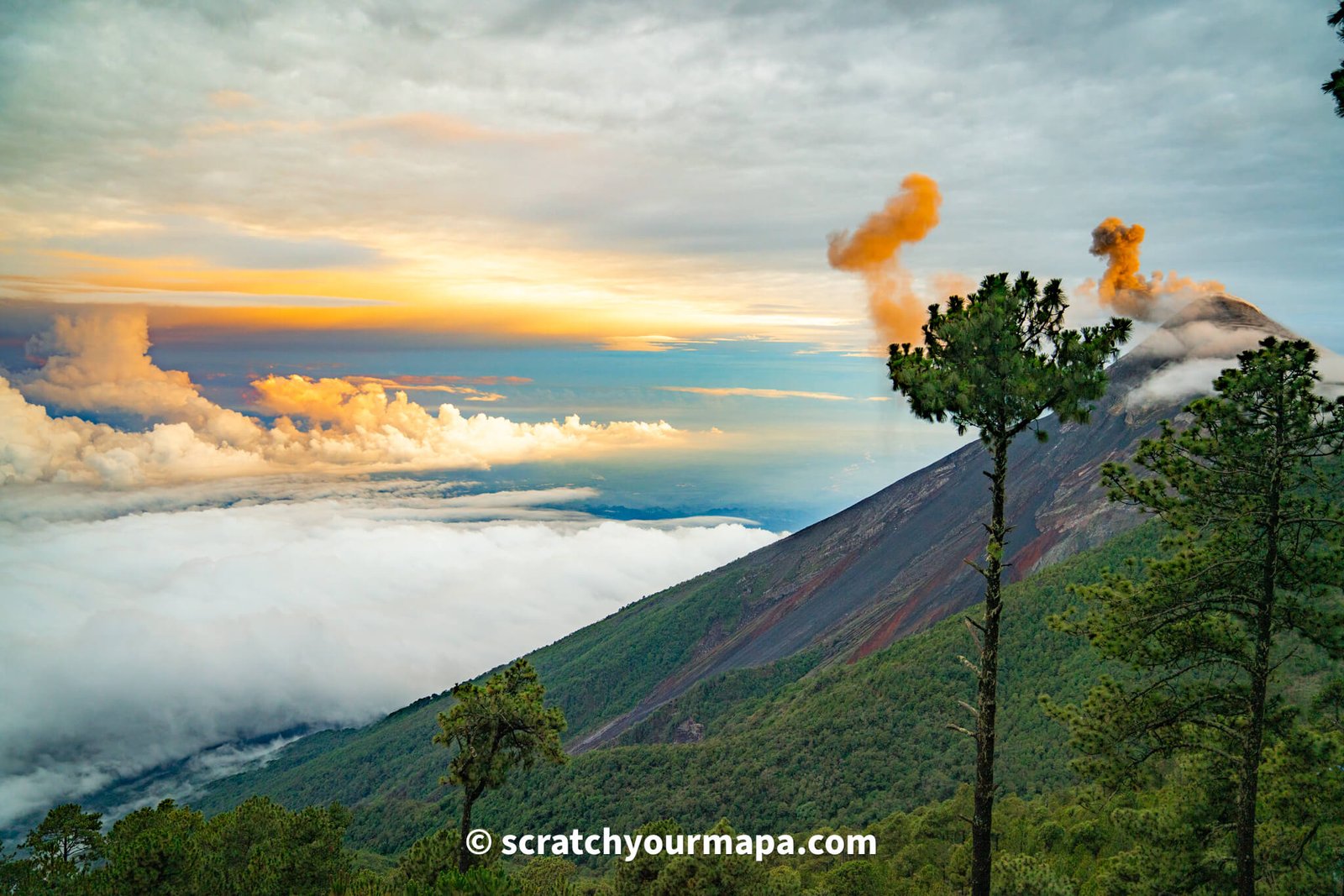 Acatenango volcano hike at sunrise