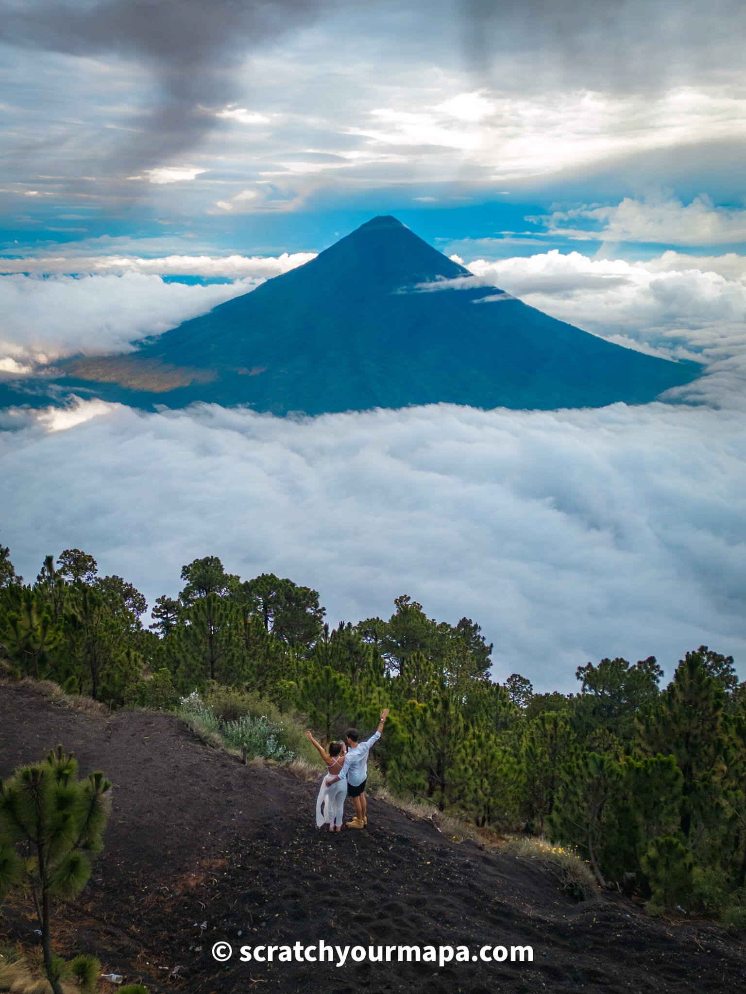 Acatenango volcano hike base camp 