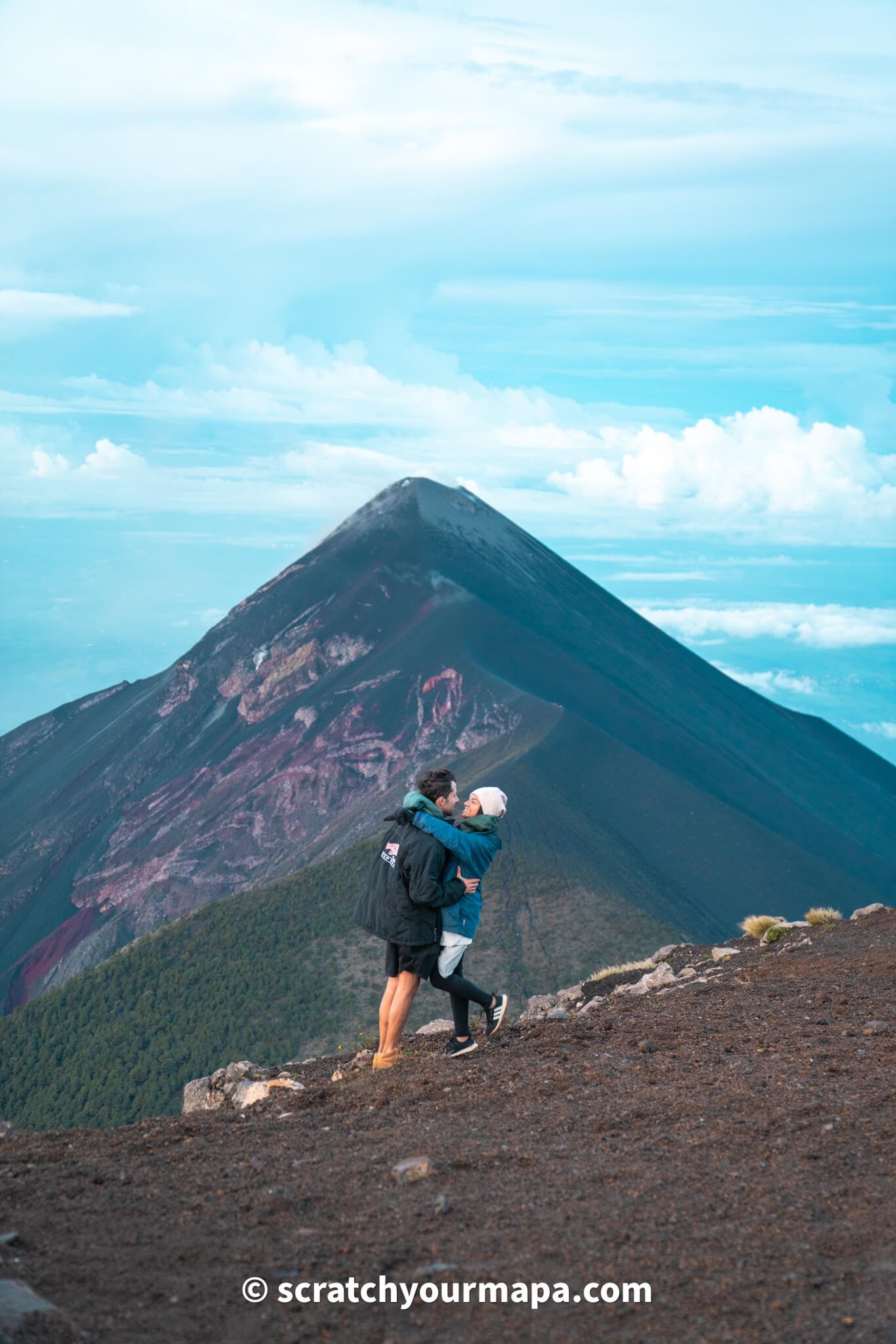 Acatenango volcano hike at sunrise