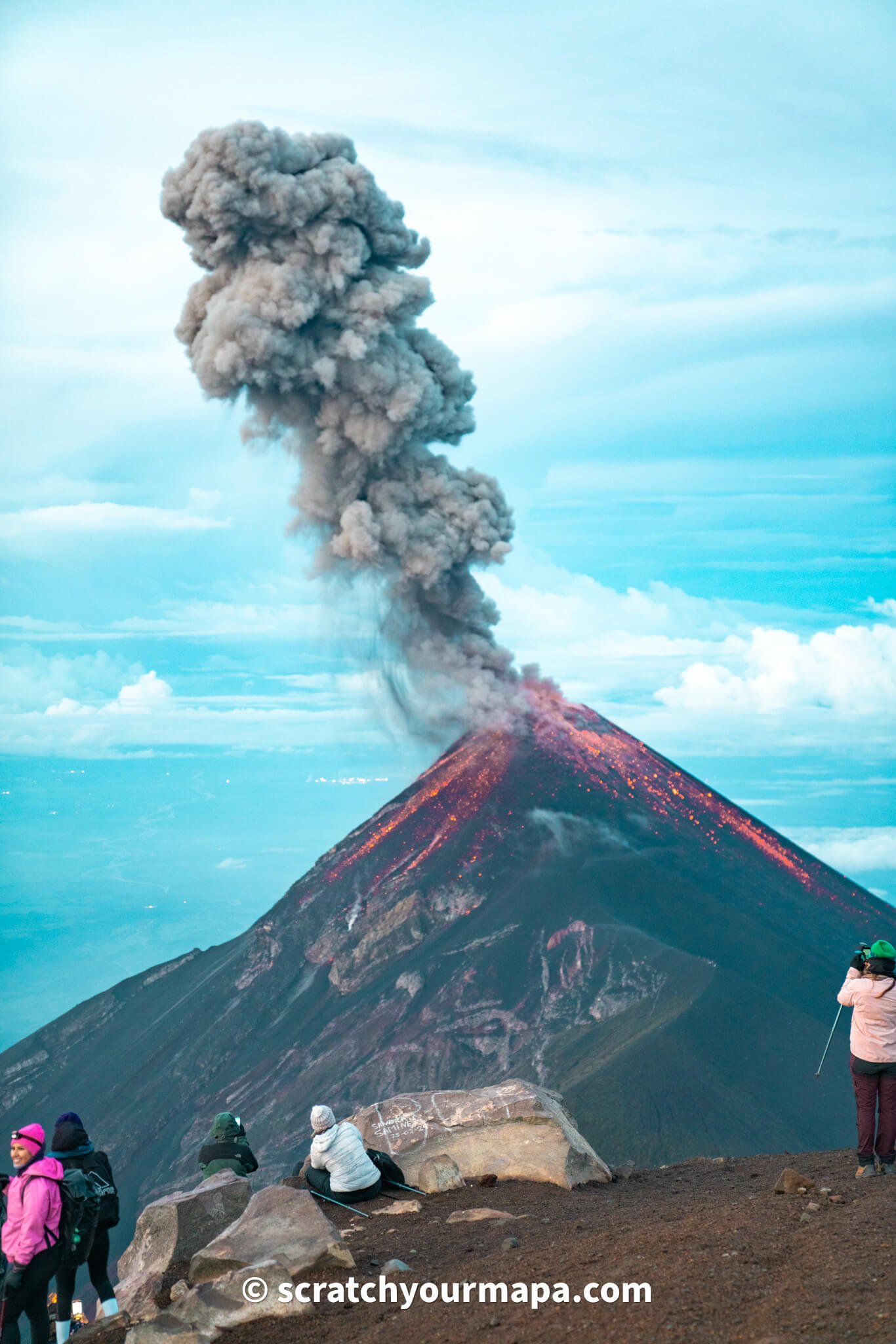 sunrise at Acatenango Volcano in Guatemala