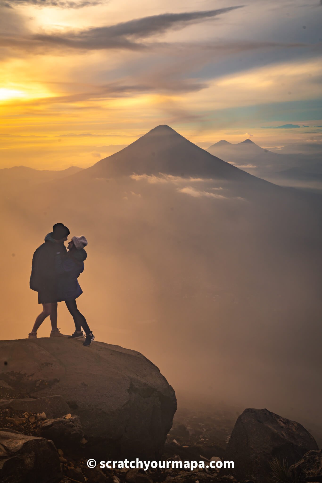 sunrise at Acatenango Volcano in Guatemala 