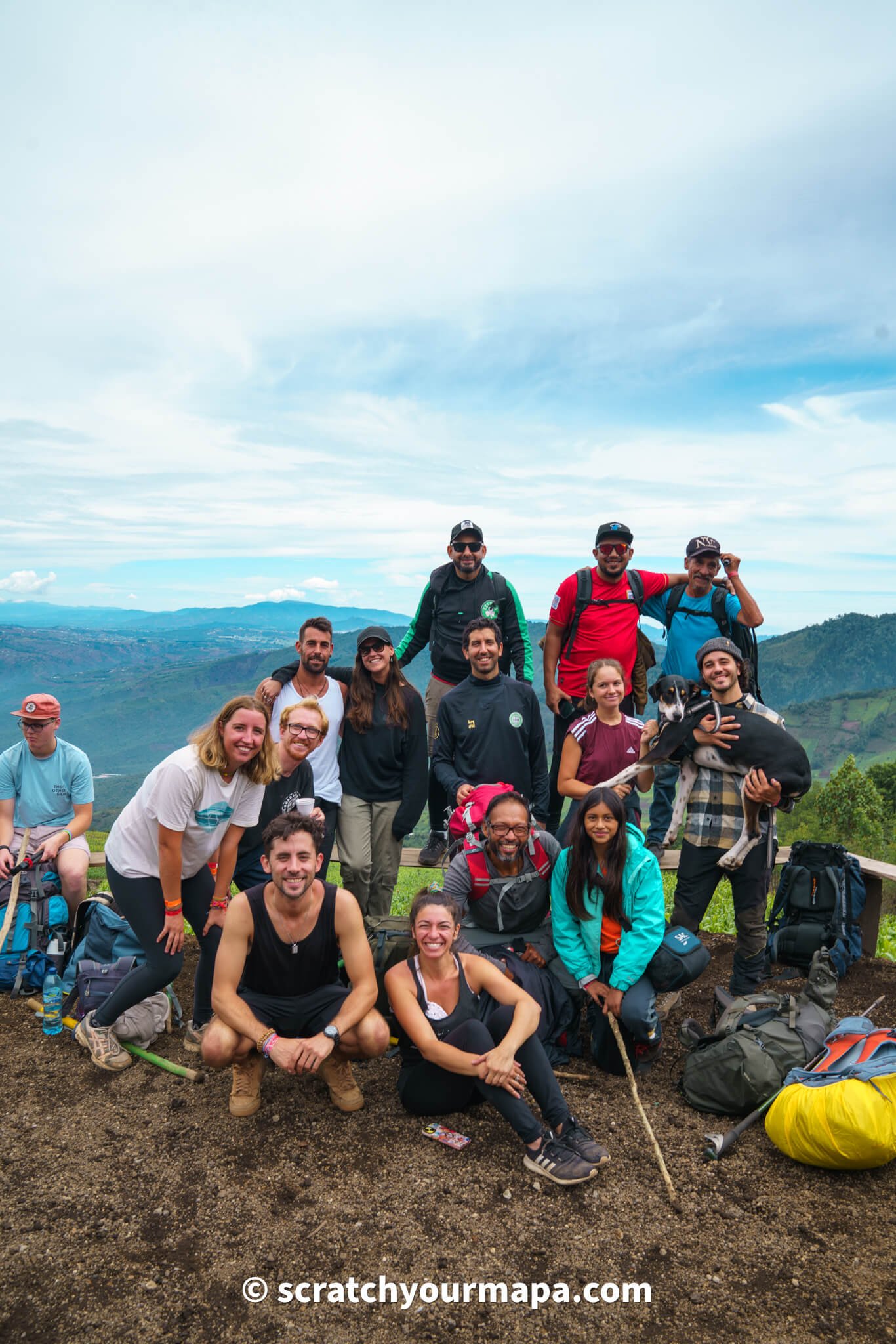 Acatenango volcano hike tour group