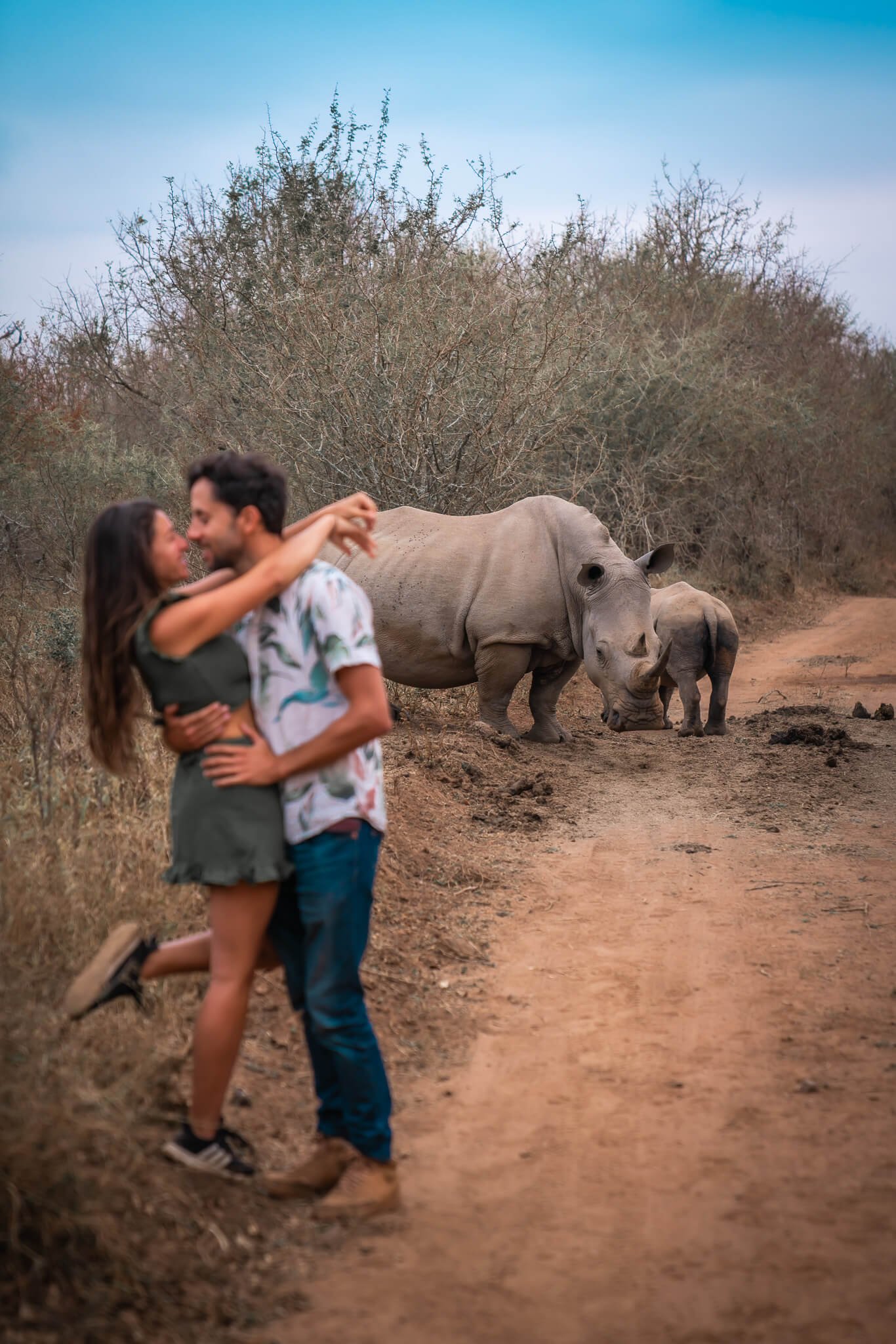 rhino walk, our traveling couple love story