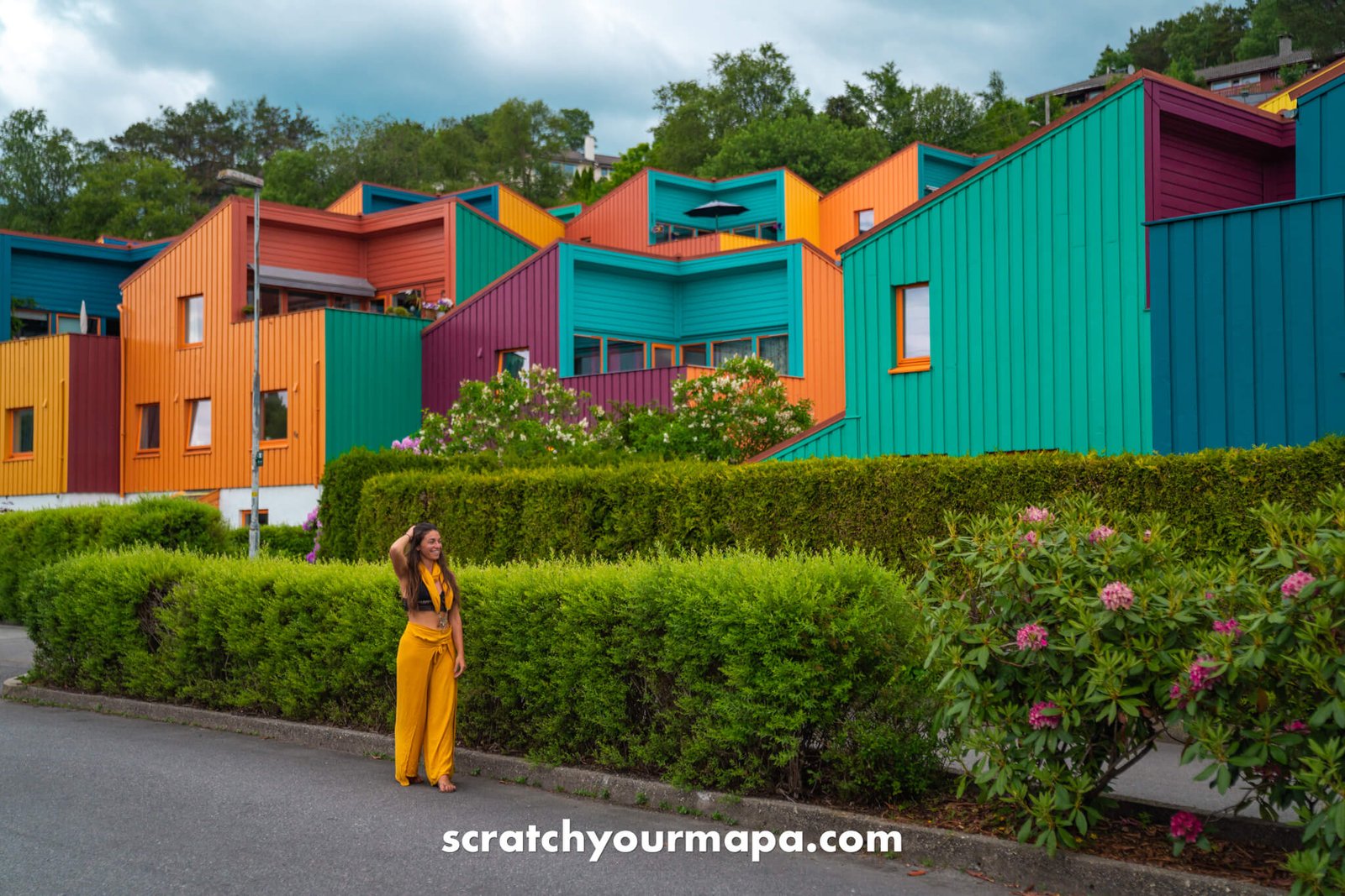 colorful houses in Norway