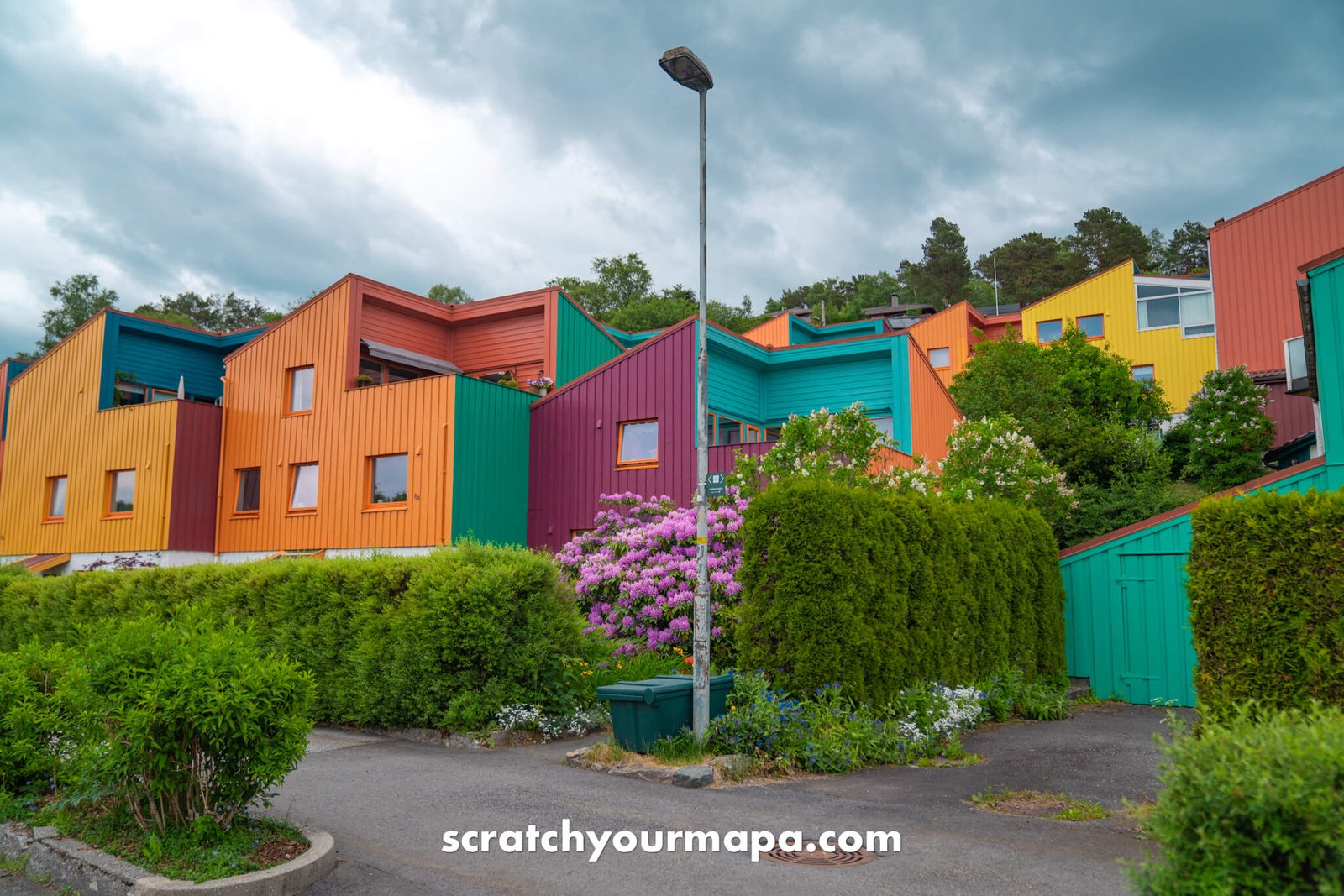 colorful houses in Norway