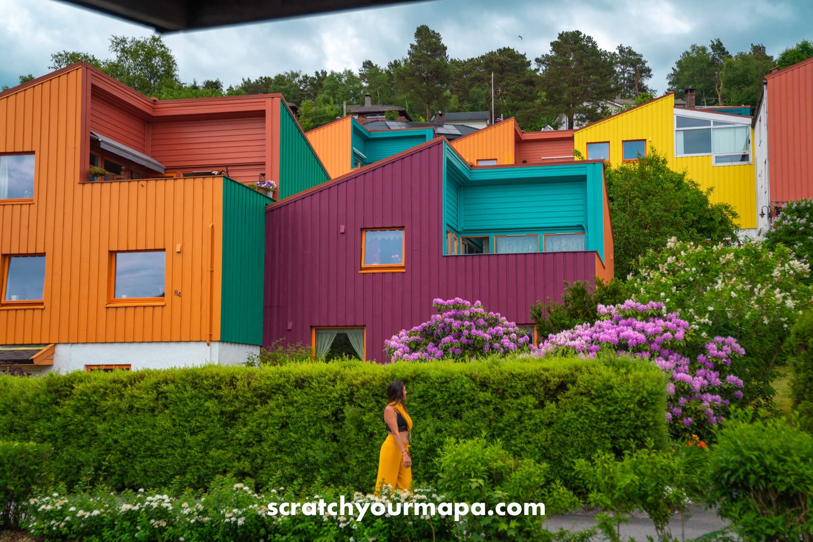 colorful houses in Norway