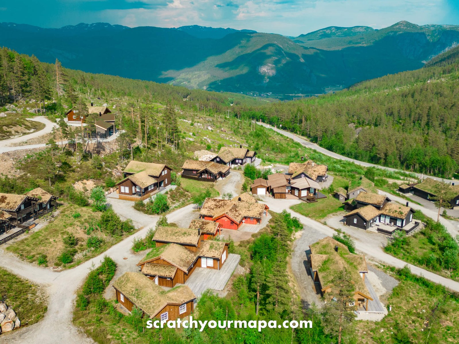 Rysstad village with grass roofs, cool places to visit in Norway