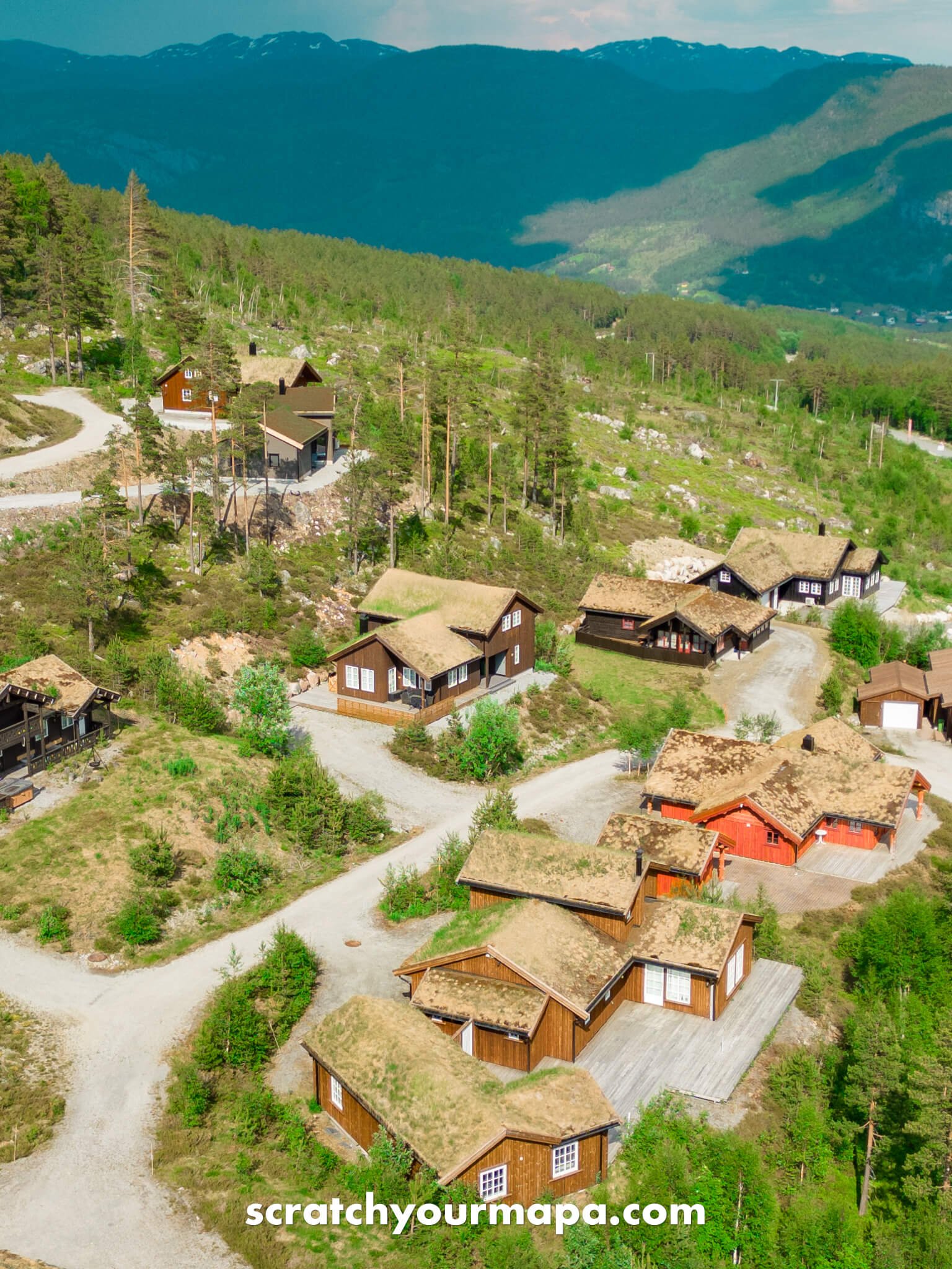 Rysstad village with grass roofs, cool places to visit in Norway