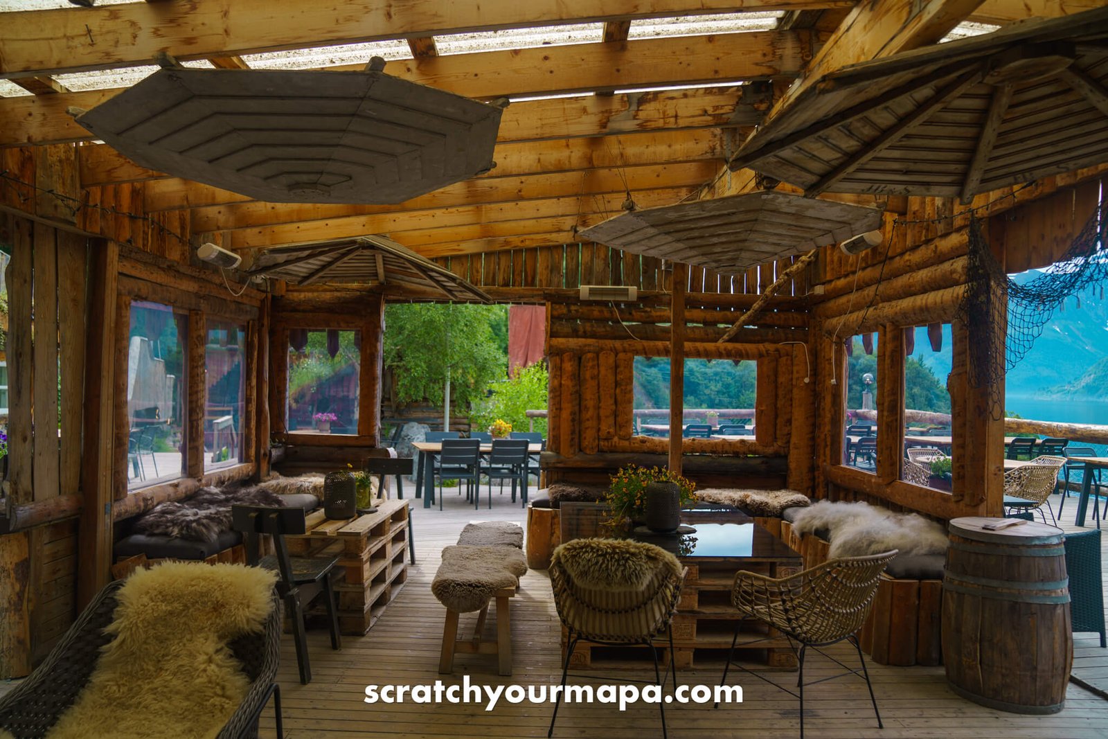 inside of the restaurant at Christian Gaard, Norway's most beautiful swing