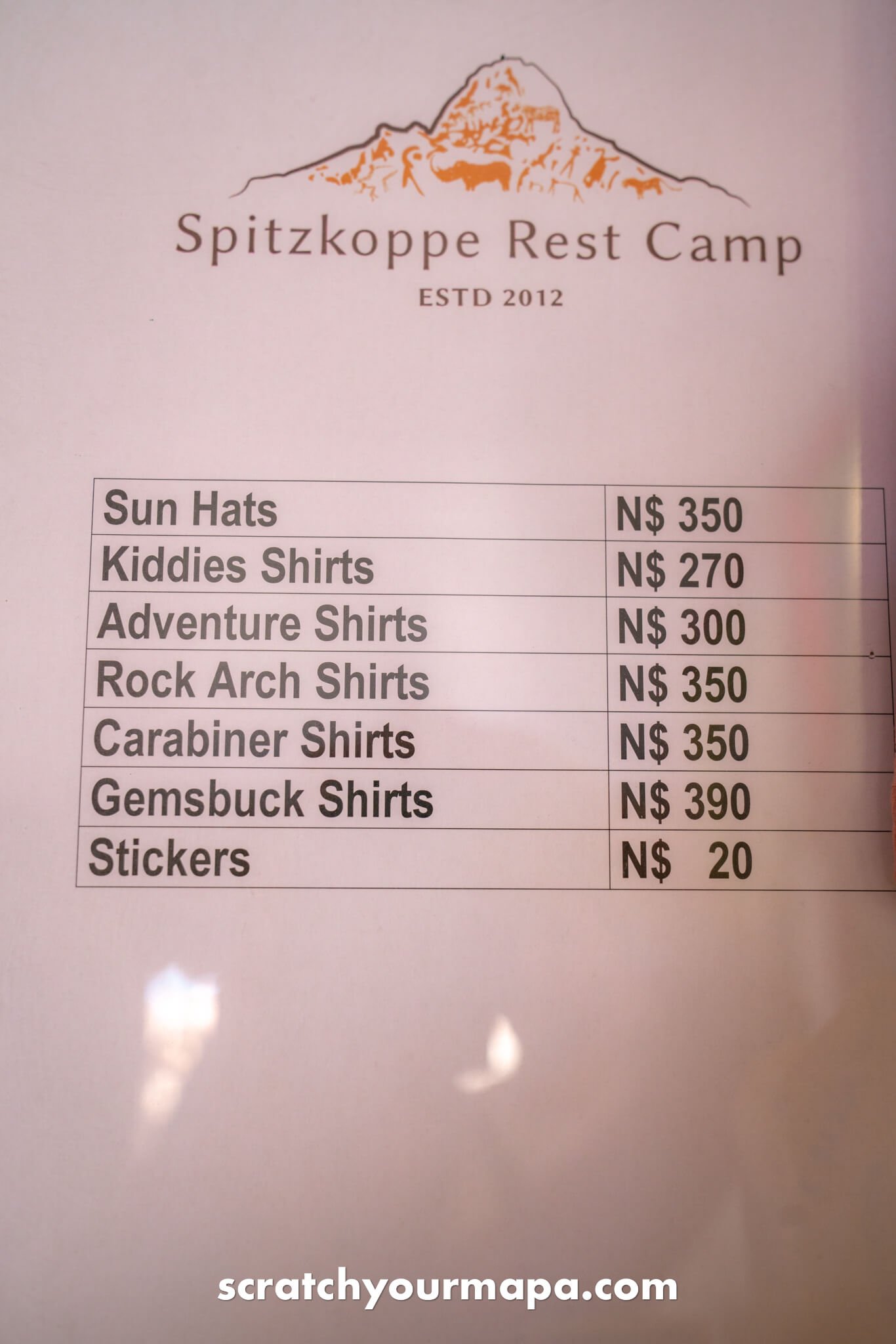 info for Spitzkoppe Park in Namibia