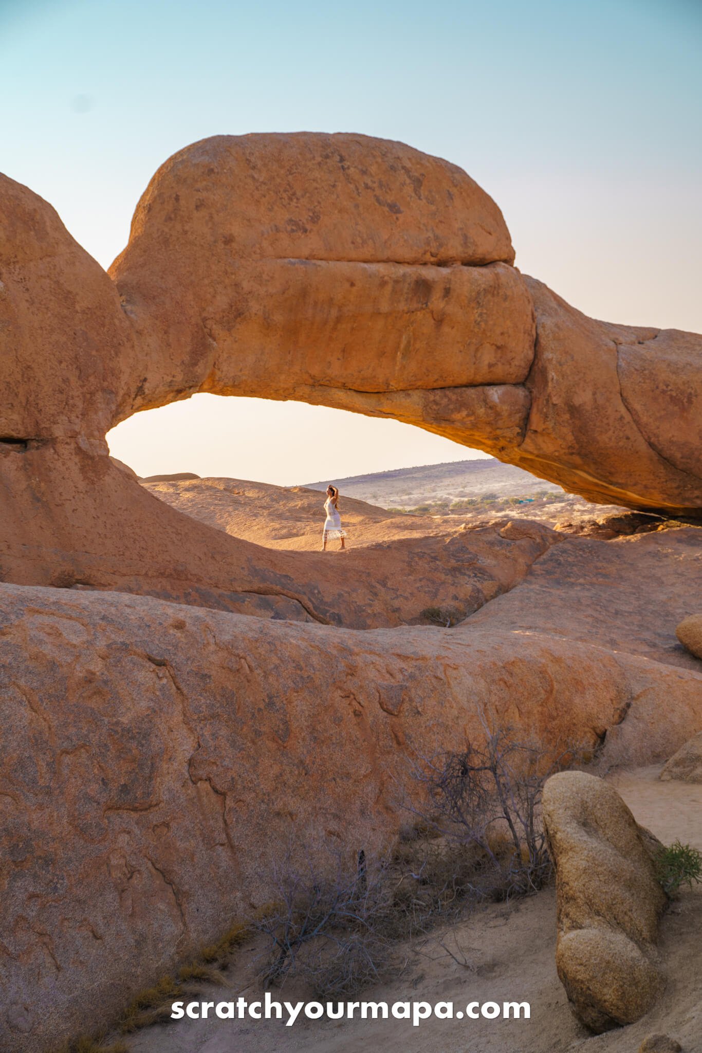 natural rock arch at Spitzkoppe Park in Namibia